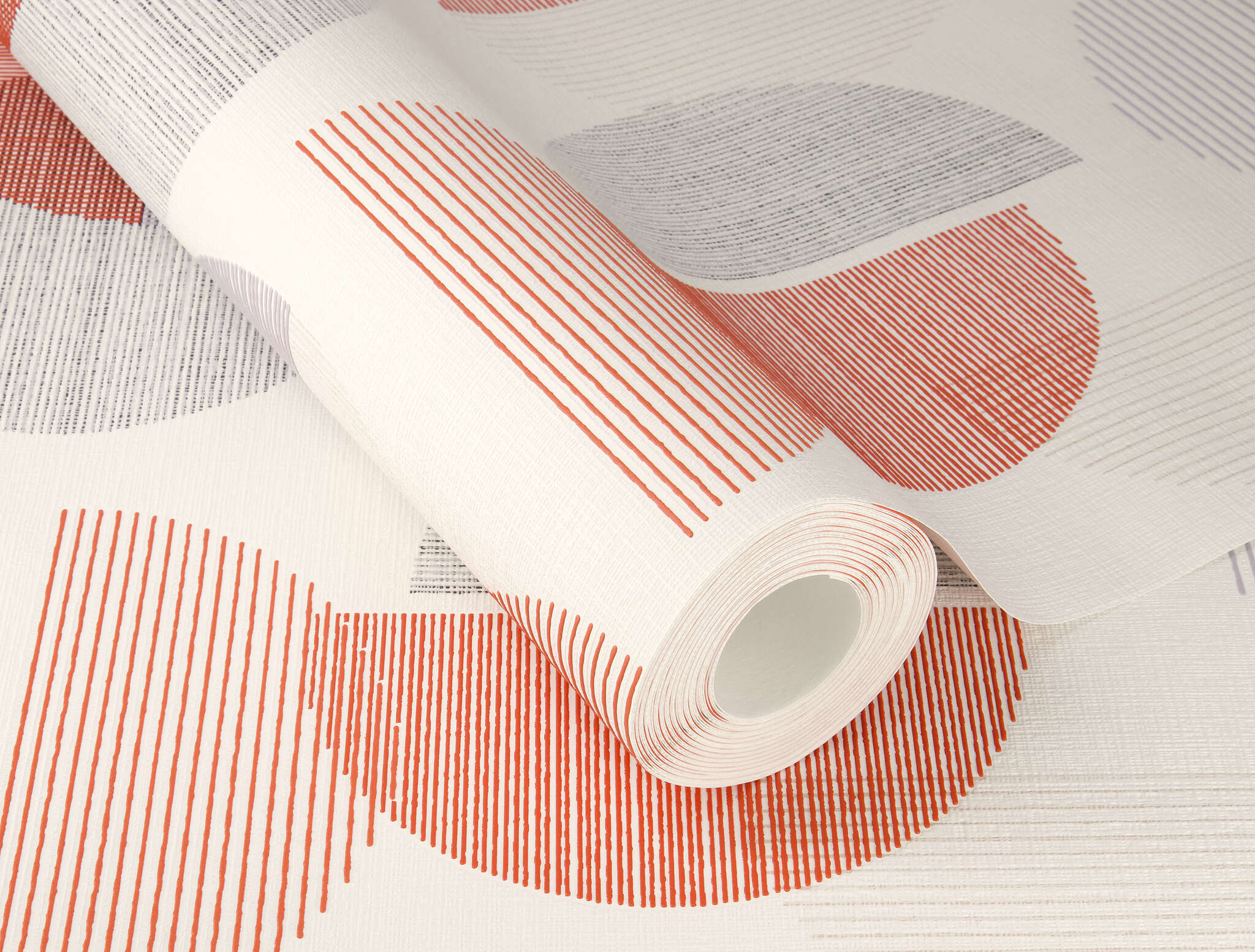 10-583205 Detailaufnahmen 1 Circles non-woven wallpaper in red-taupe Selection Relief/non-woven 583205