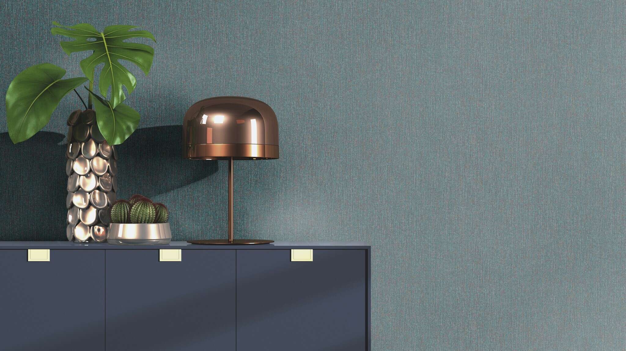10-545401 Raumsituationen 2 Non-woven wallpaper in blue-petrol Selection 545401