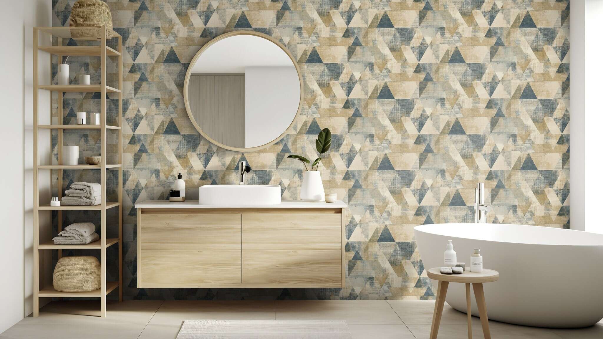 10-819182 Raumsituationen 2 Geometrisch Vliestapete in Beige #followusaround 819182