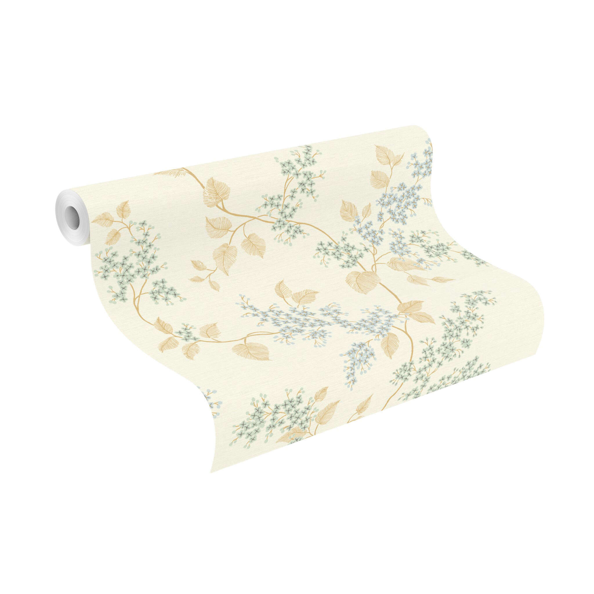 10-795325 Rolle abgerollt 1 Blüten Vliestapete in Blau #followusaround 795325