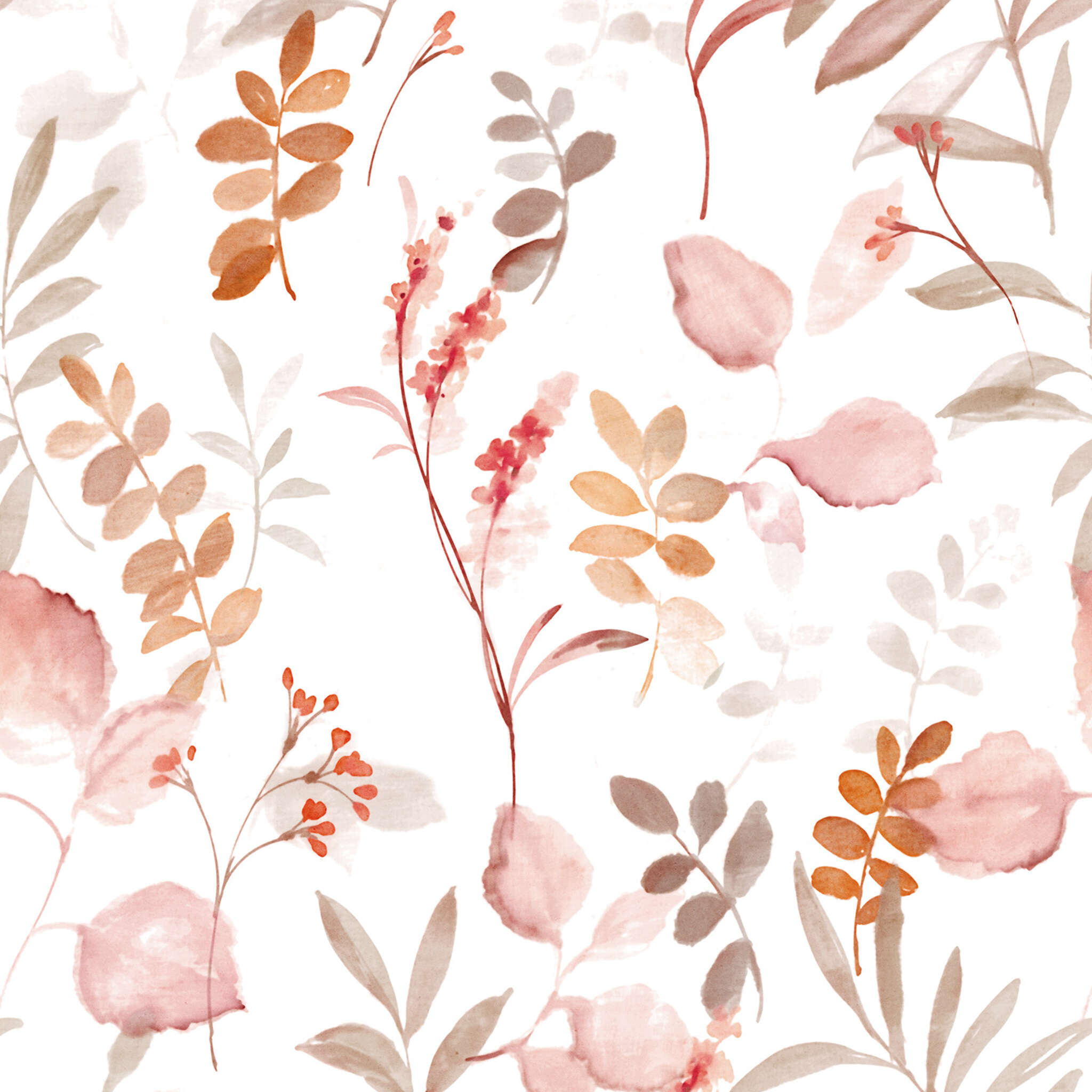 Fototapete Blumenzweige in Aquarelloptik Fototapete Branches in Orange | Roomblush - RB472