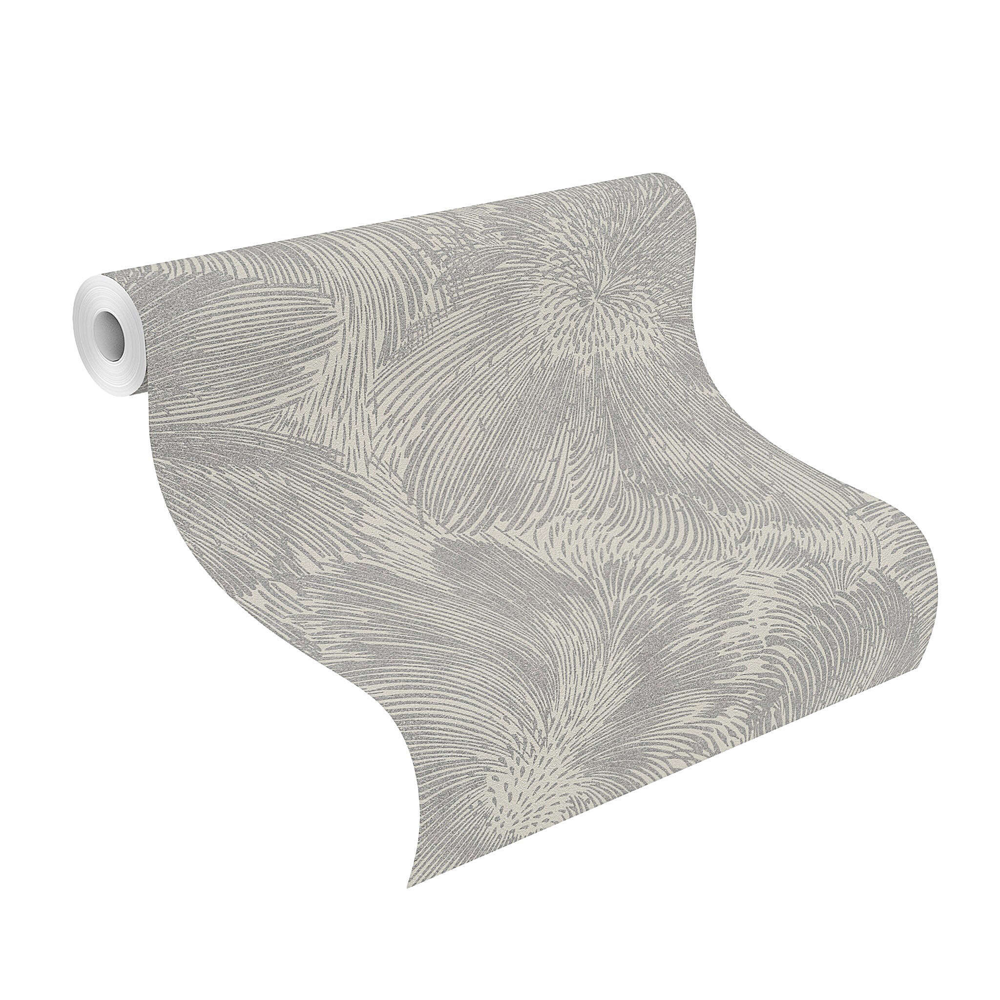 10-509250 Rolle abgerollt 1 Rouleau de déroulé avec Papier peint graphique avec fleurs abstraites