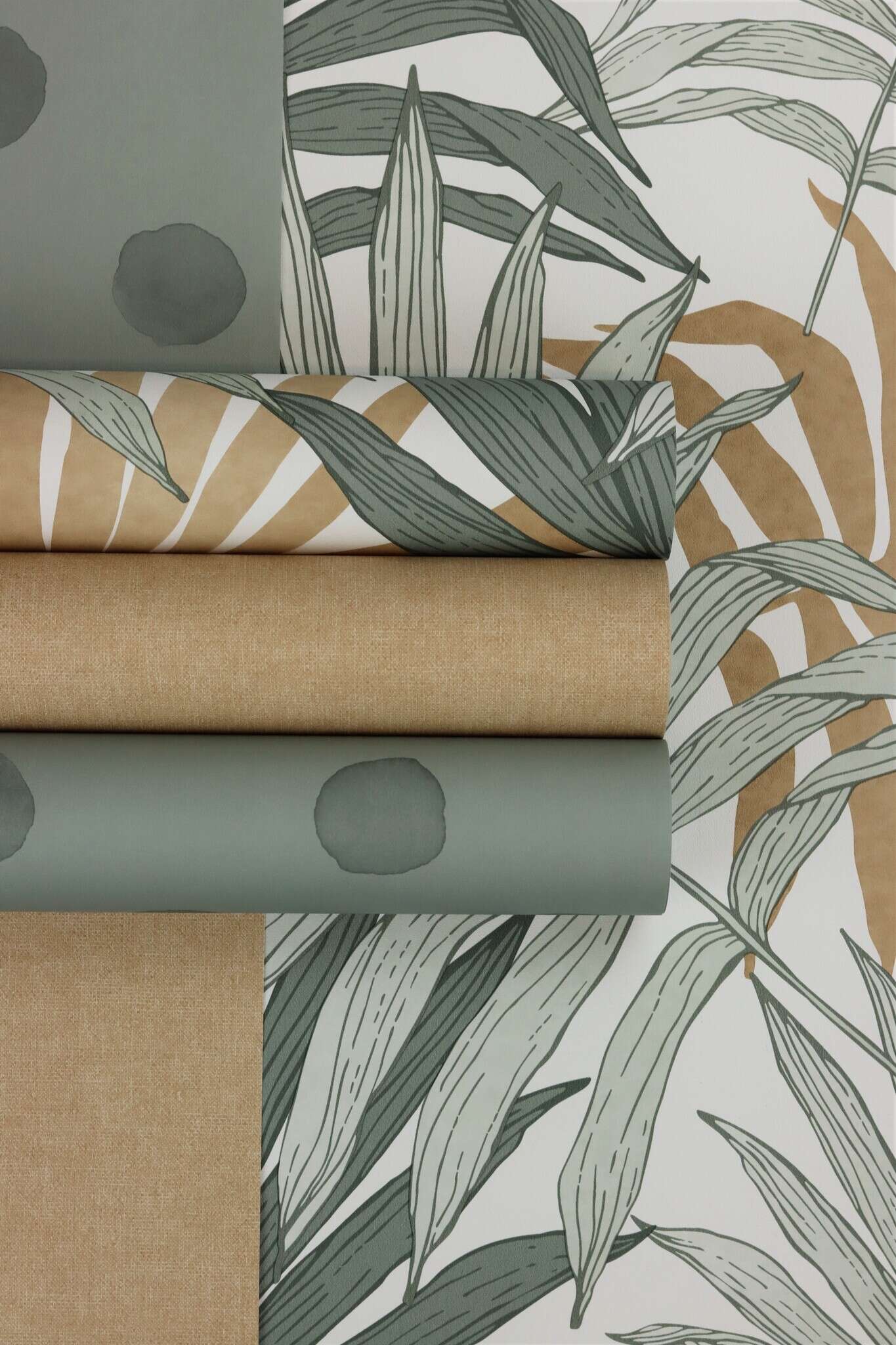 10-252866 Detailaufnahmen 1 Detailed image of Beige wallpaper with a fabric-like surface, ideal for cosy walls