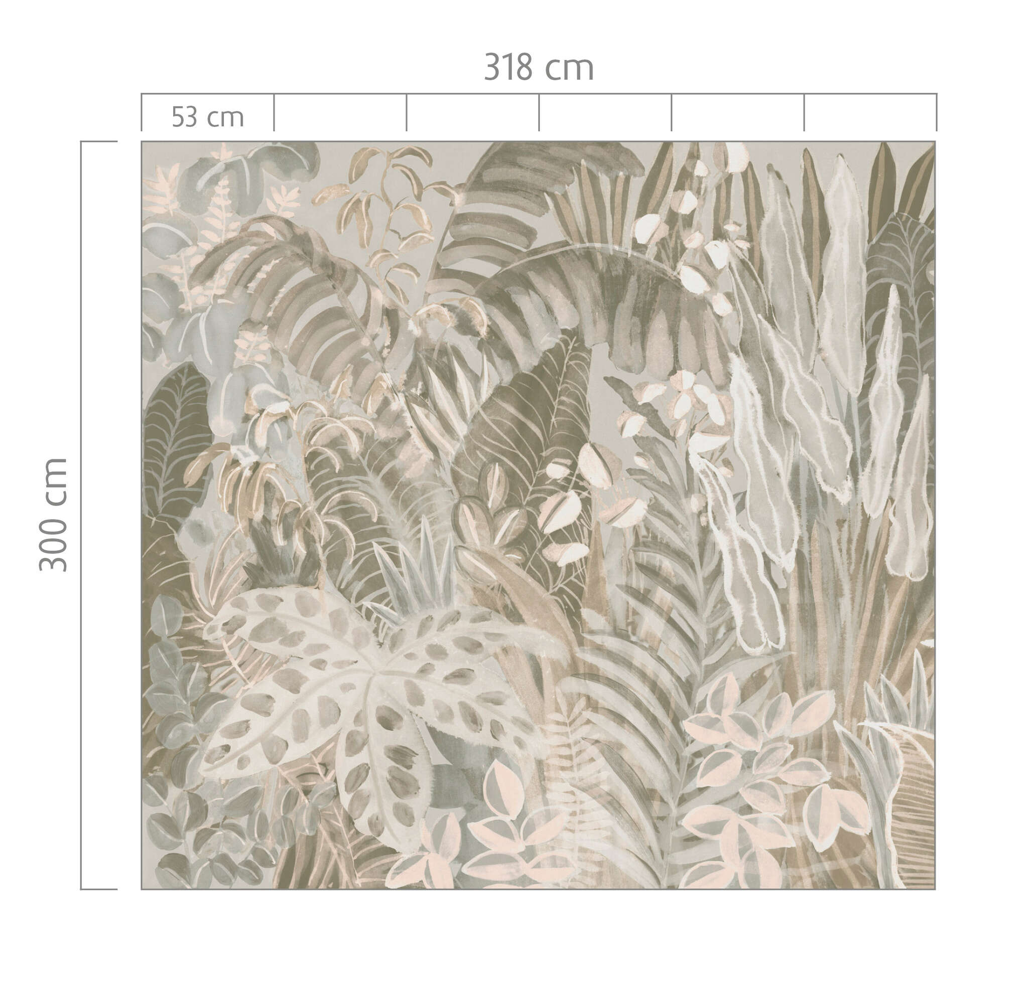 10-366679 Bildauschnitt 1 SCHÖNER WOHNEN photo wallpaper collection mural XXL BOTANICAL in light gray 366679