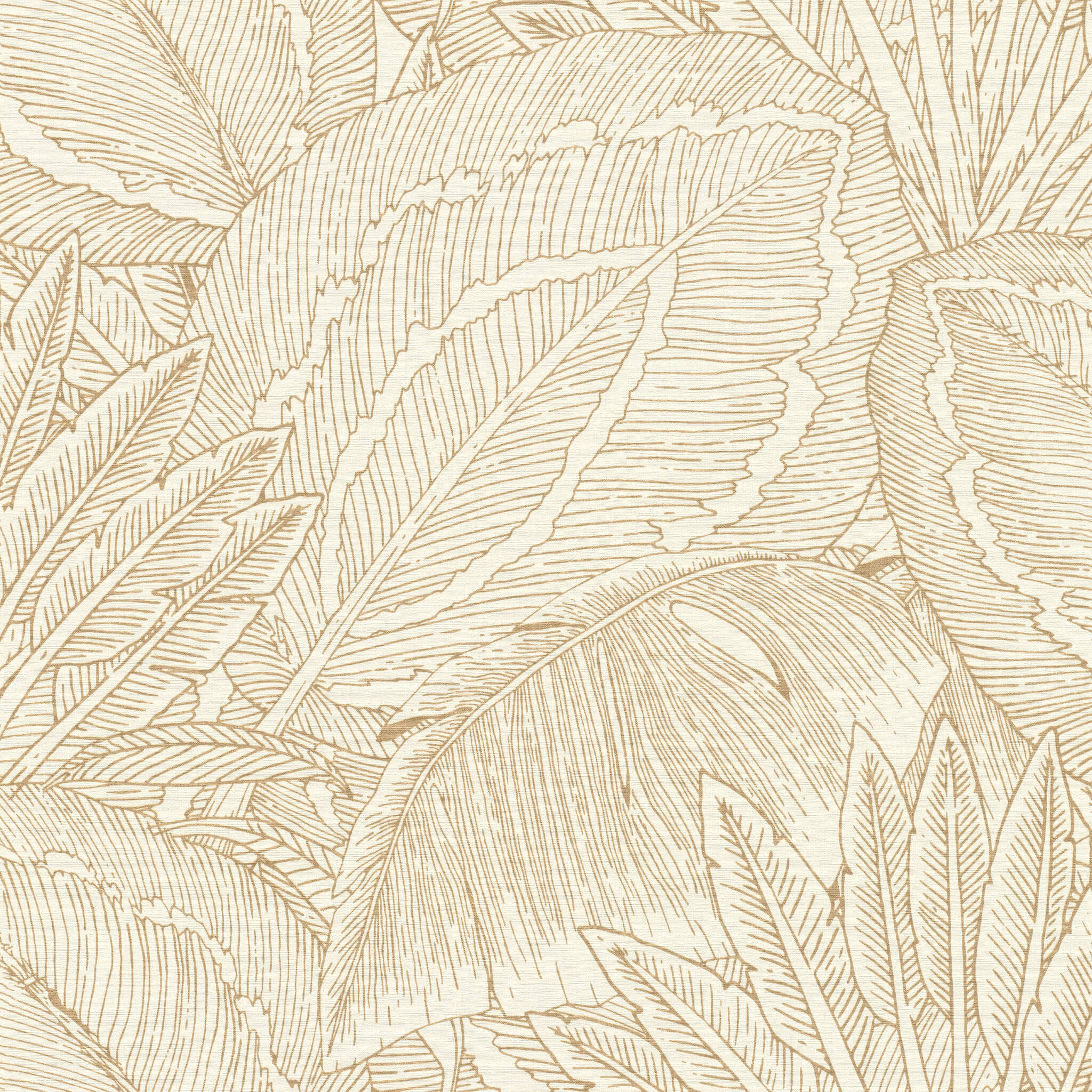  Vliestapete Palmen in Weiß und Gold 580822