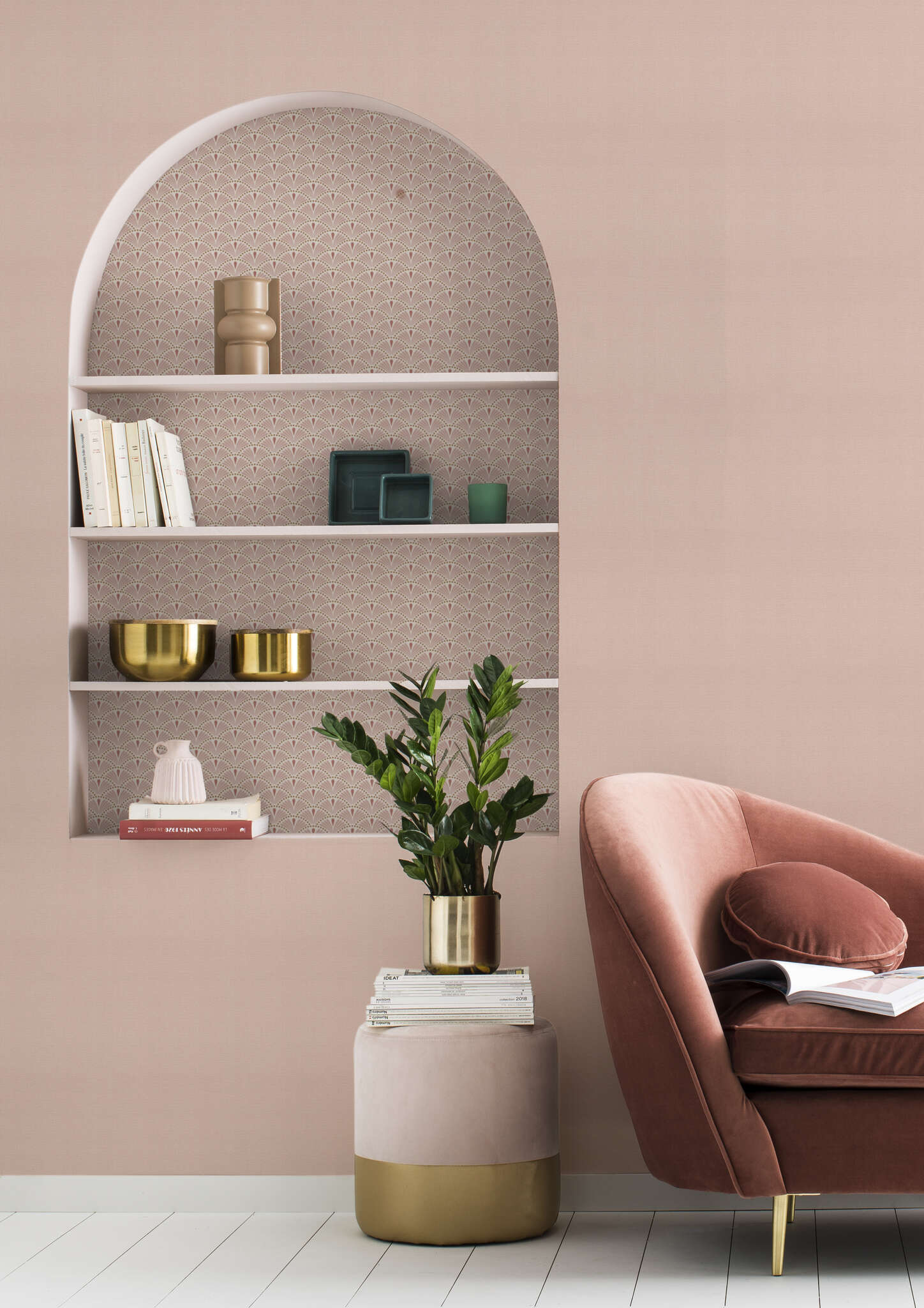 10-637939 Raumsituationen 1 Non-woven wallpaper in Pink Selection vinyl/non-woven 637939