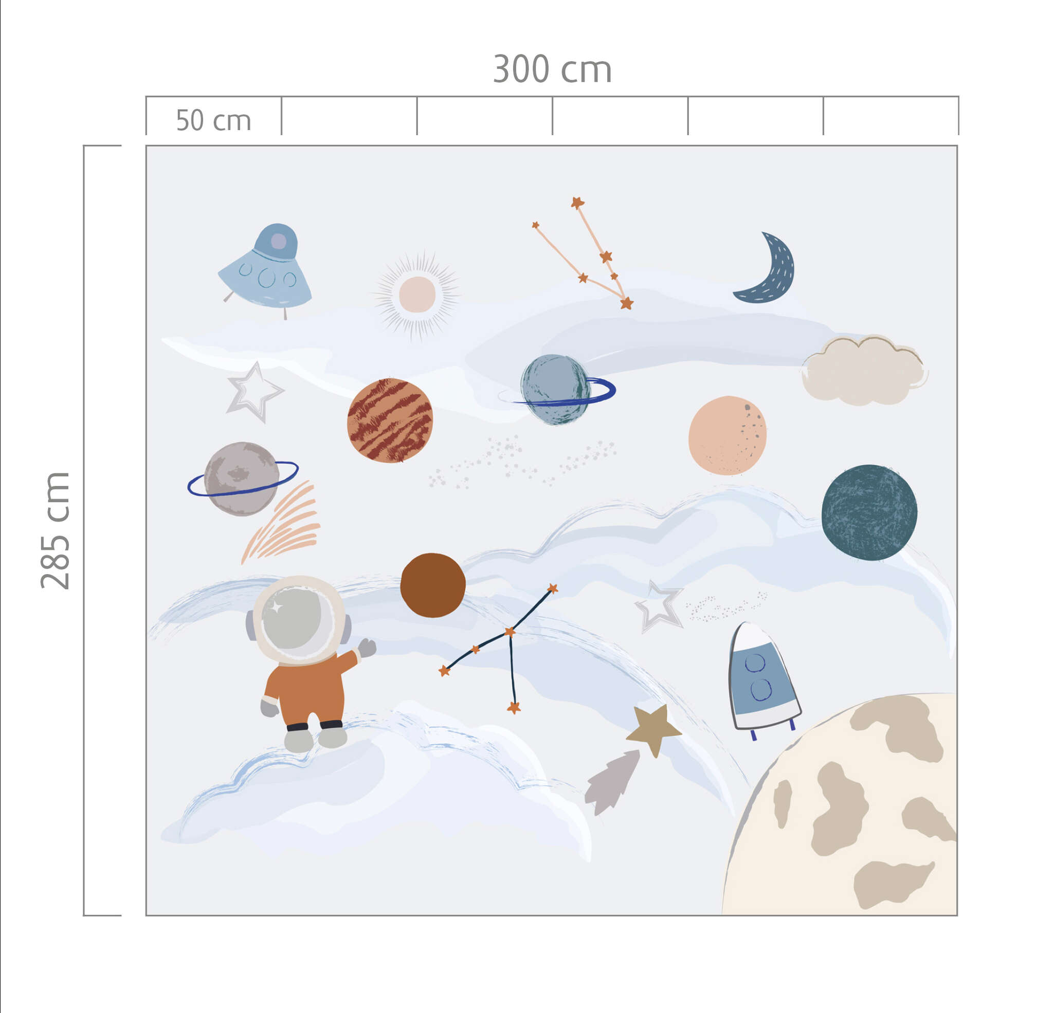 10-300068 Bildauschnitt 1 Wall mural Space in Brown | Roomblush - RB355