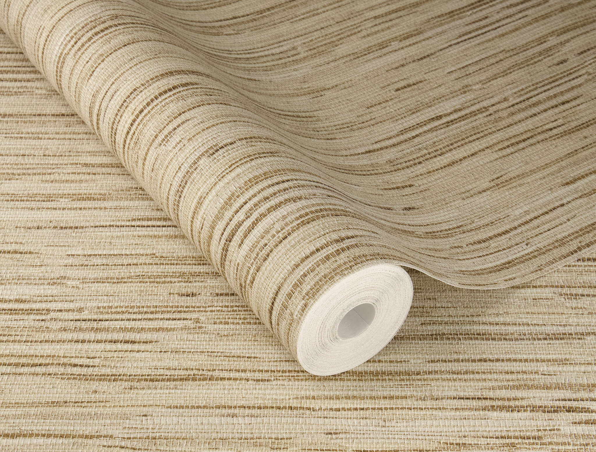 10-435153 Detailaufnahmen 1 Non-woven wallpaper with a woven texture in beige and brown - Noble Zen Toki 435153