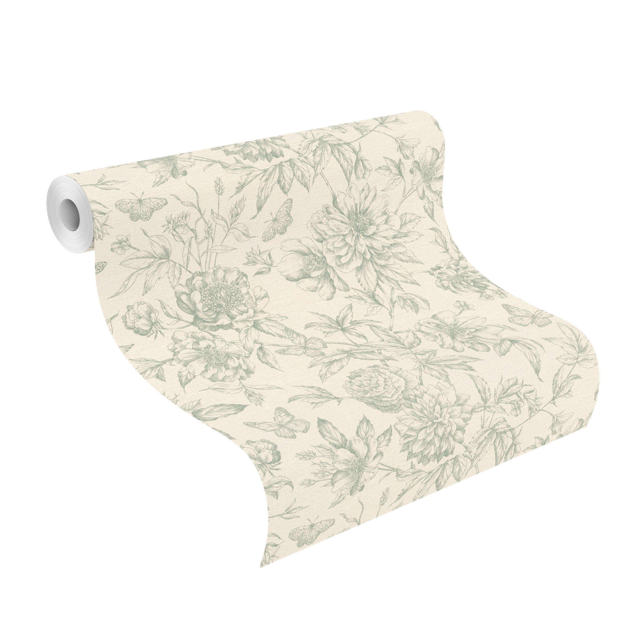 10-793925 Rolle abgerollt 1 Non-woven wallpaper in green Selection vinyl/non-woven 793925