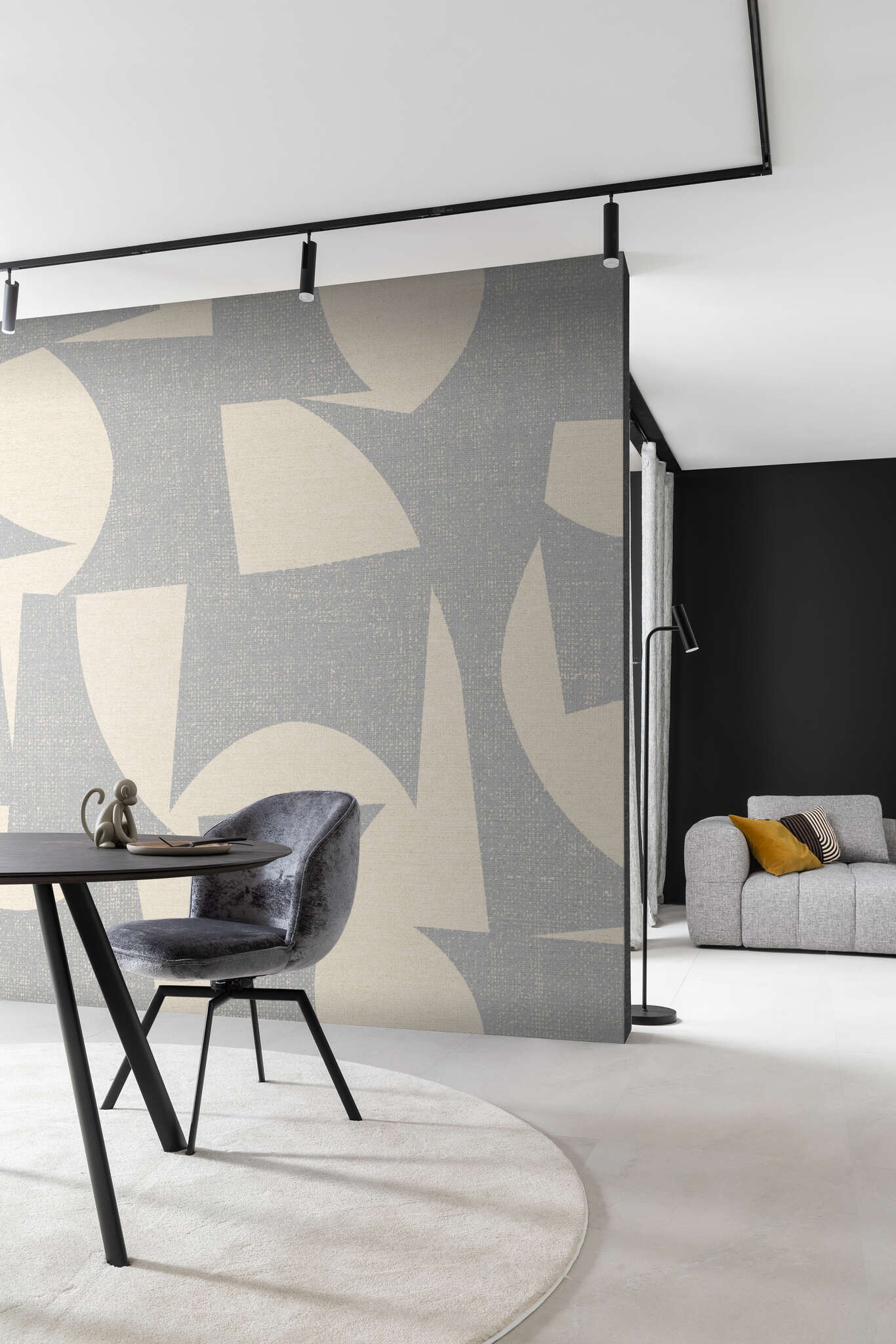 10-366730 Raumbilder 1 SCHÖNER WOHNEN collection mural ABSTRACT photo wallpaper in gray and cream 366730