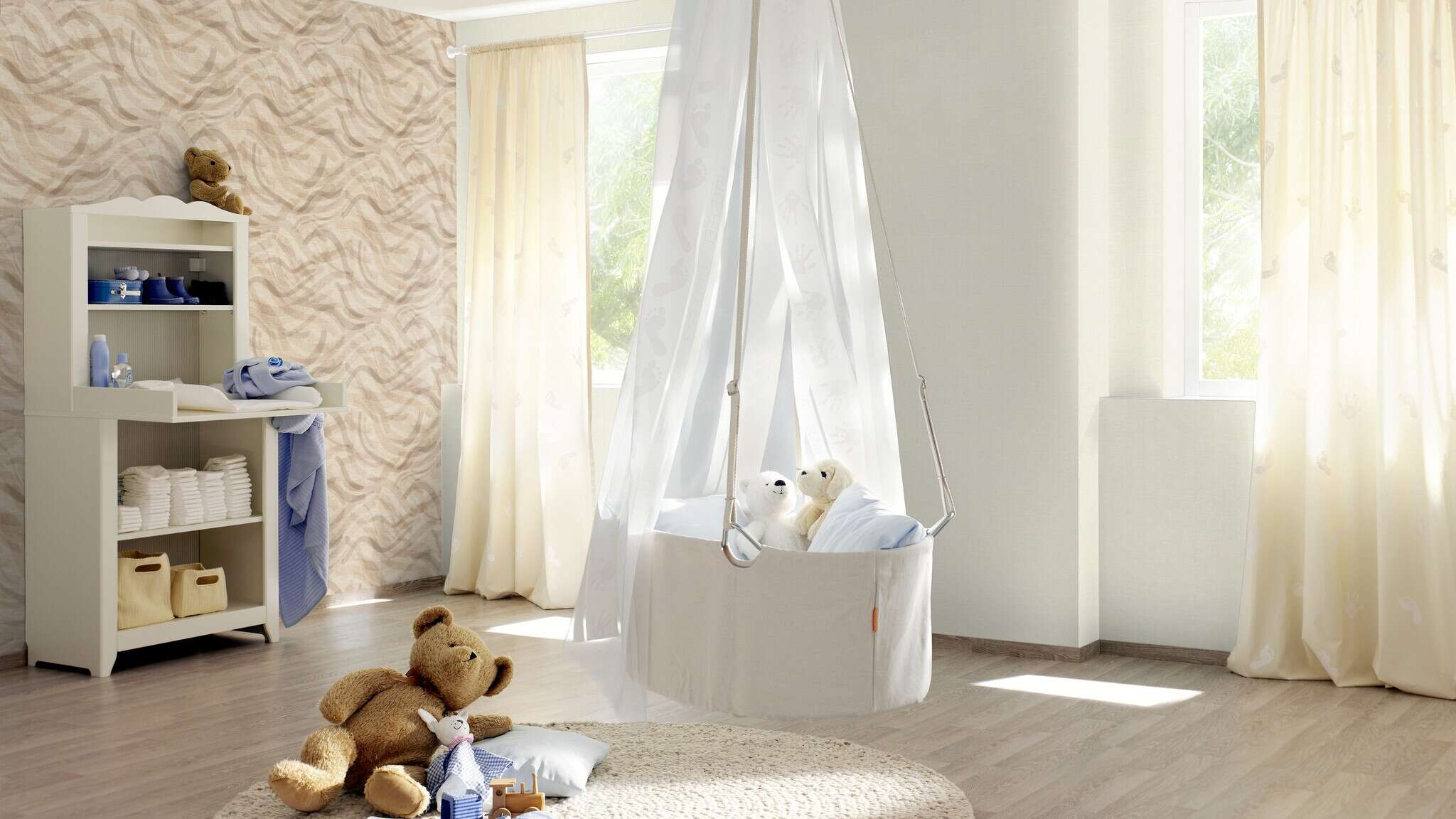 10-970616 Raumsituationen 1 Plain non-woven wallpaper in cream-cream Hell Wall Textures XL Vol. 3 970616