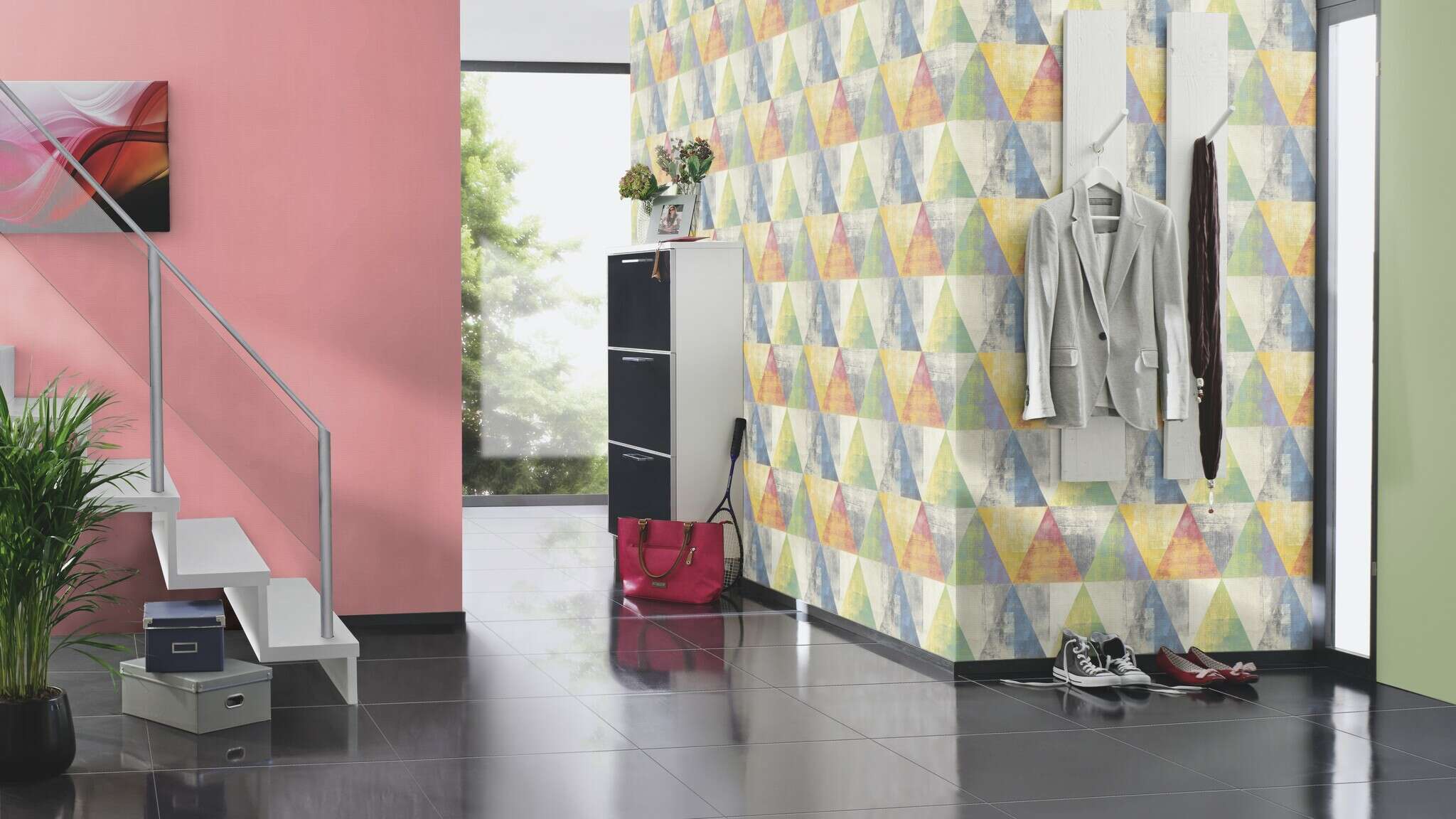 10-410914 Raumsituationen 2 Non-woven wallpaper in green Selection 410914