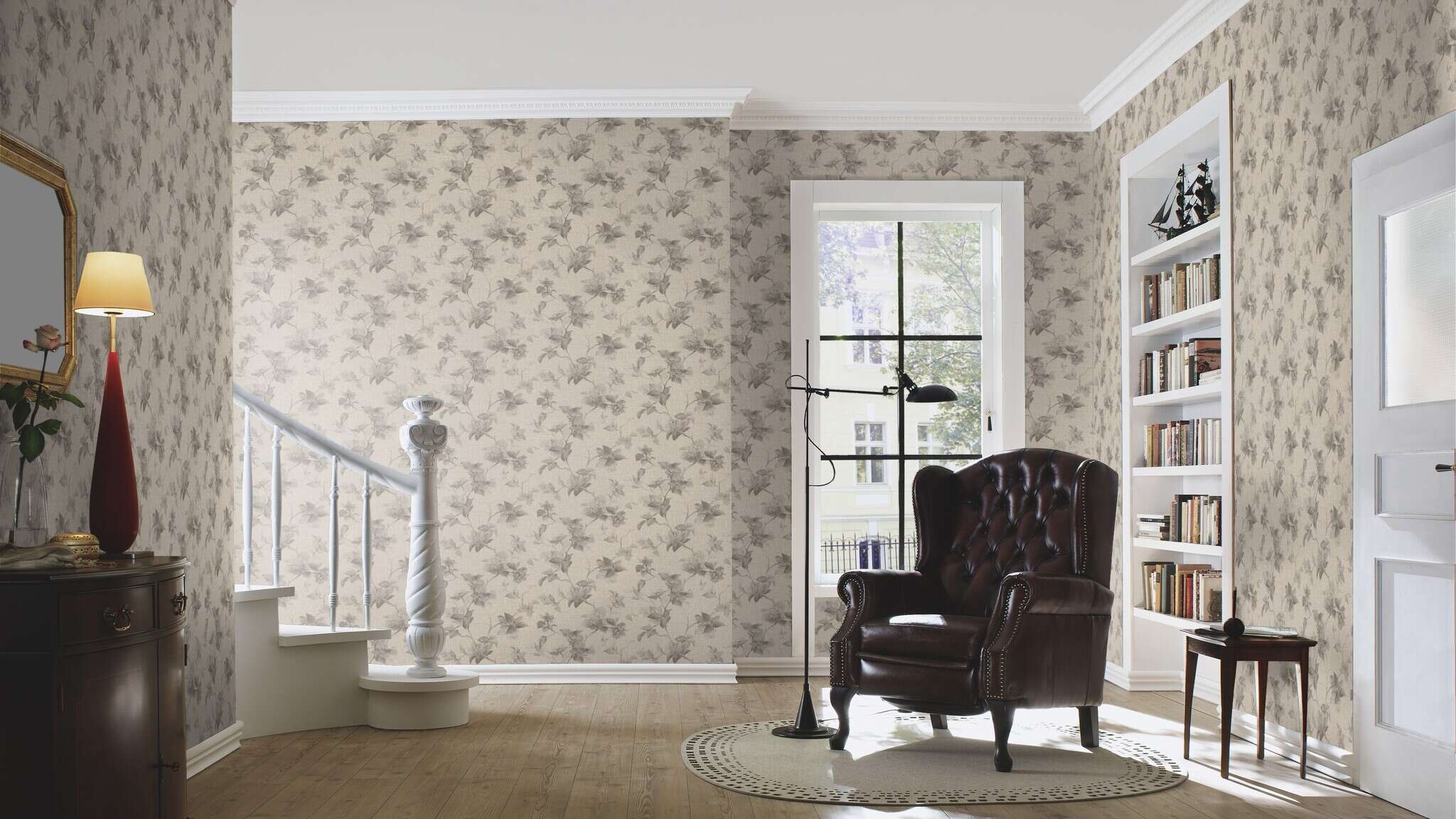 10-612950 Raumsituationen 1 Vliestapete florale Ornamente in Braun - Atelier Tissé Harper 612950