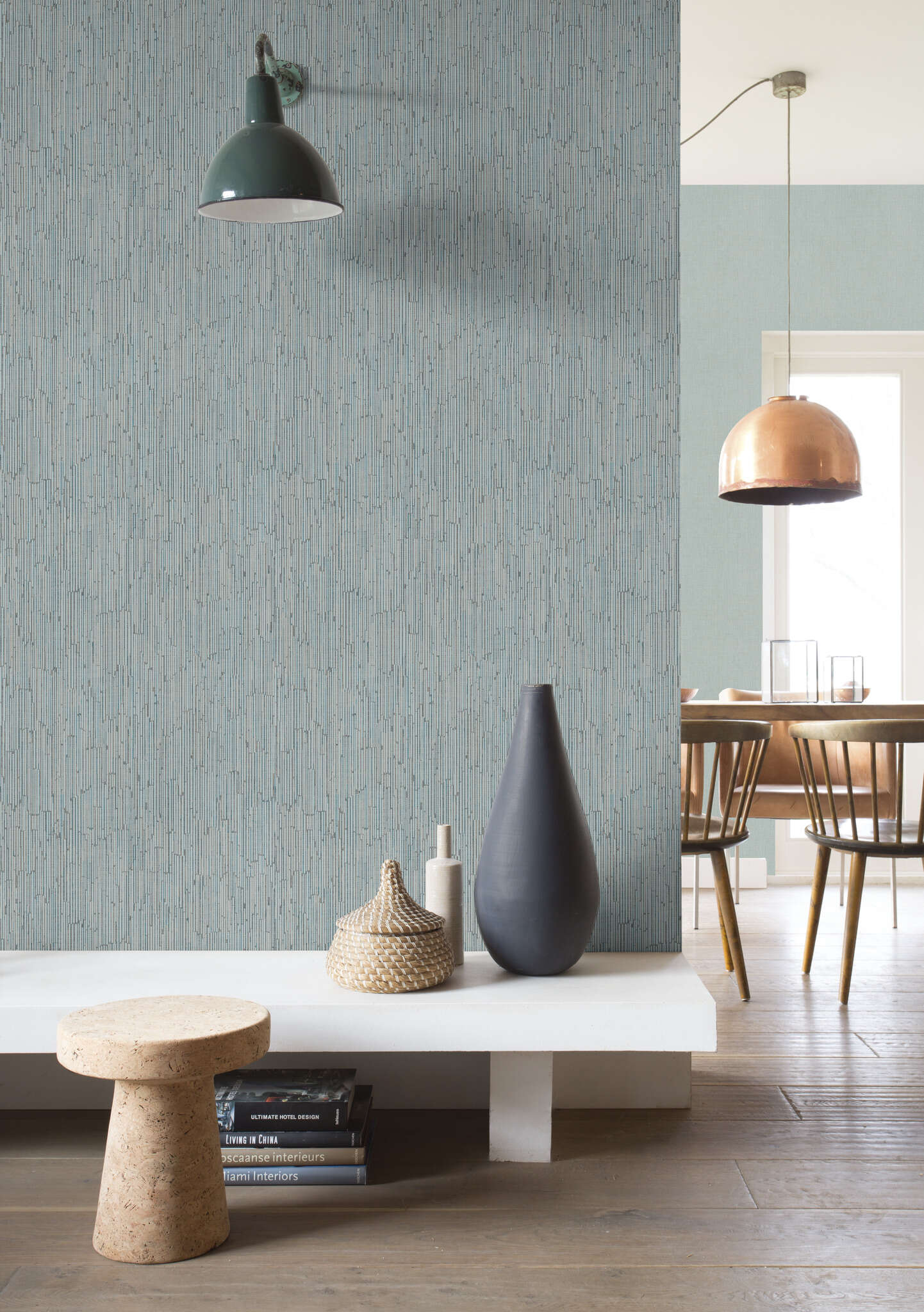 10-312300 Raumbilder 1 Uni Vliestapete in Blau-Hellblau Deco Style 312300