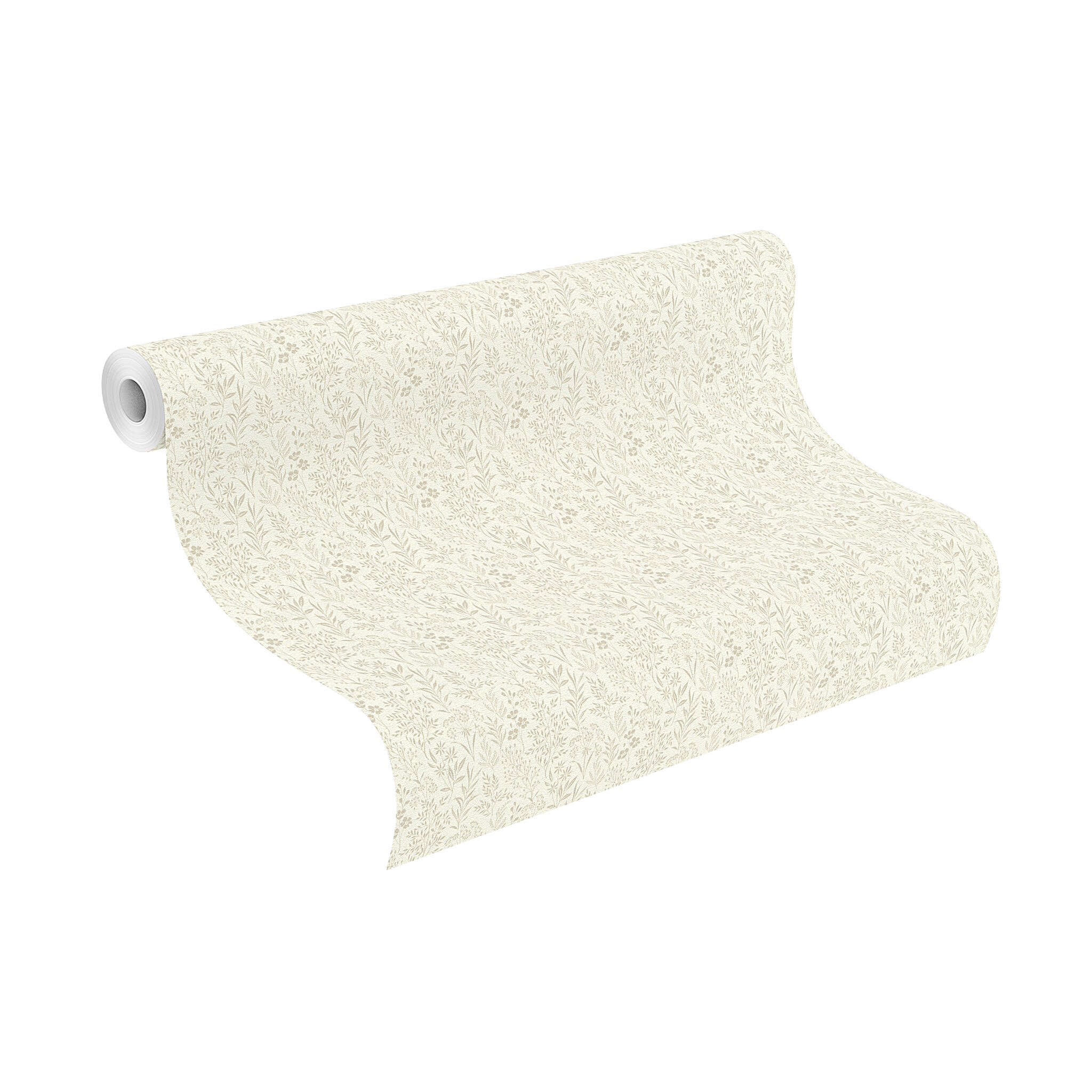 10-709346 Rolle abgerollt 1 Non-woven wallpaper in green-light cream Farmhouse 709346