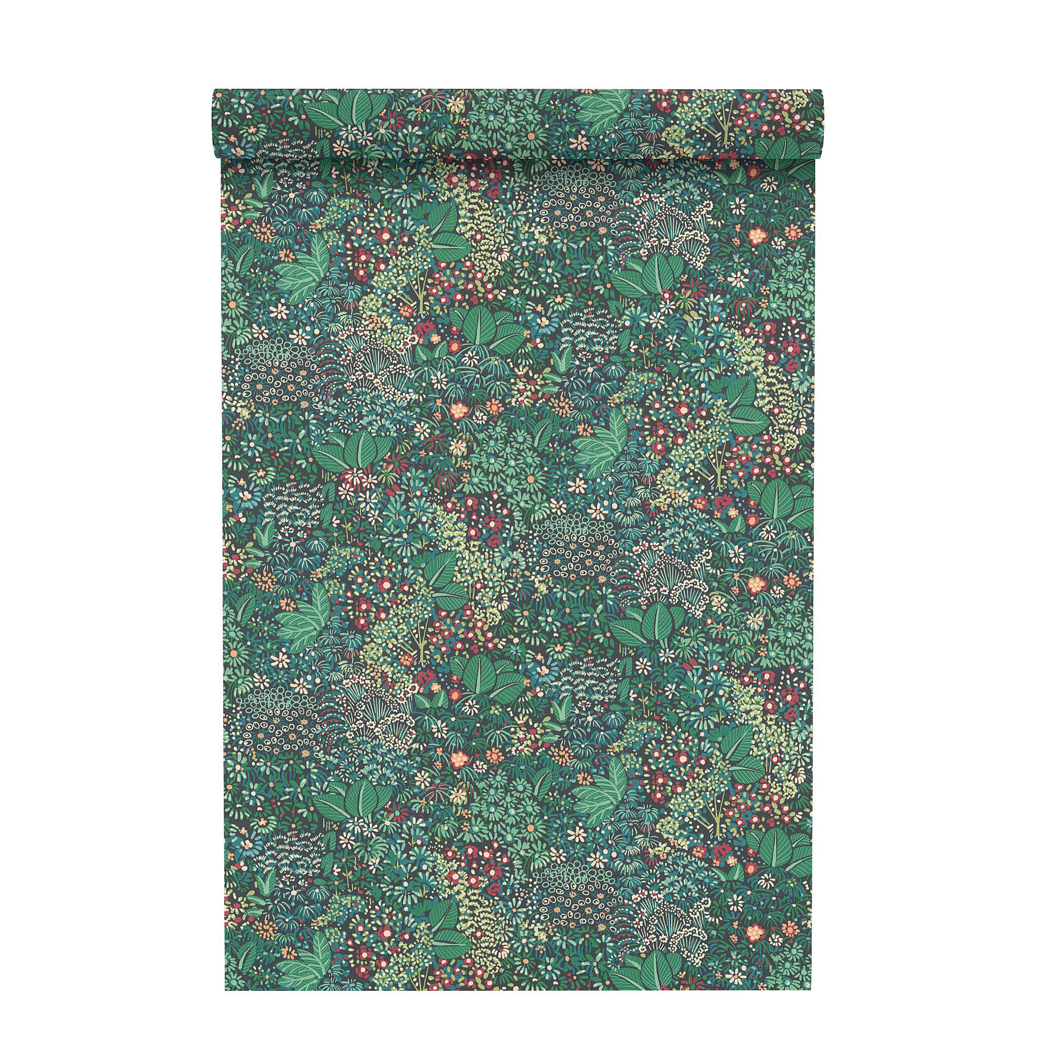 10-460834 Rolle abgerollt 2 Non-woven wallpaper in green-dark green Selection vinyl/non-woven 460834
