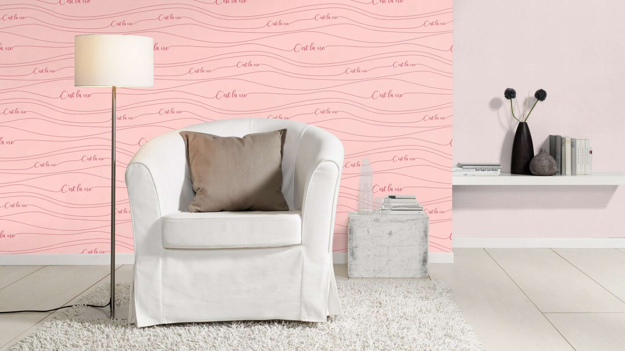 10-464610 Raumsituationen 1 Vliestapete in Rosa-Hellrosa Selection 464610
