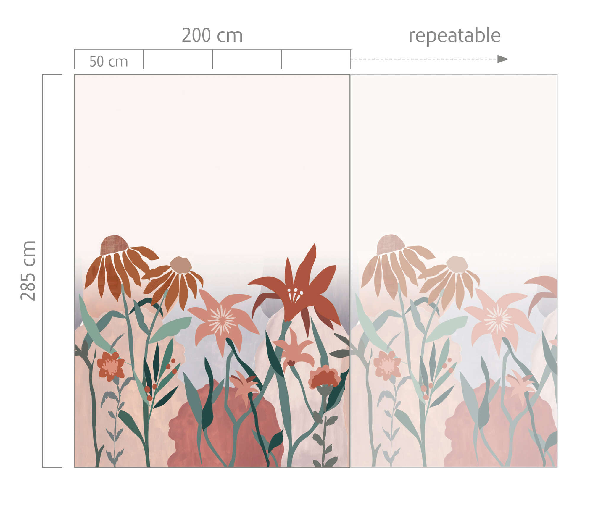 10-300120 Bildauschnitt 1 Wall mural Flowerpop in Green | Roomblush - RB303
