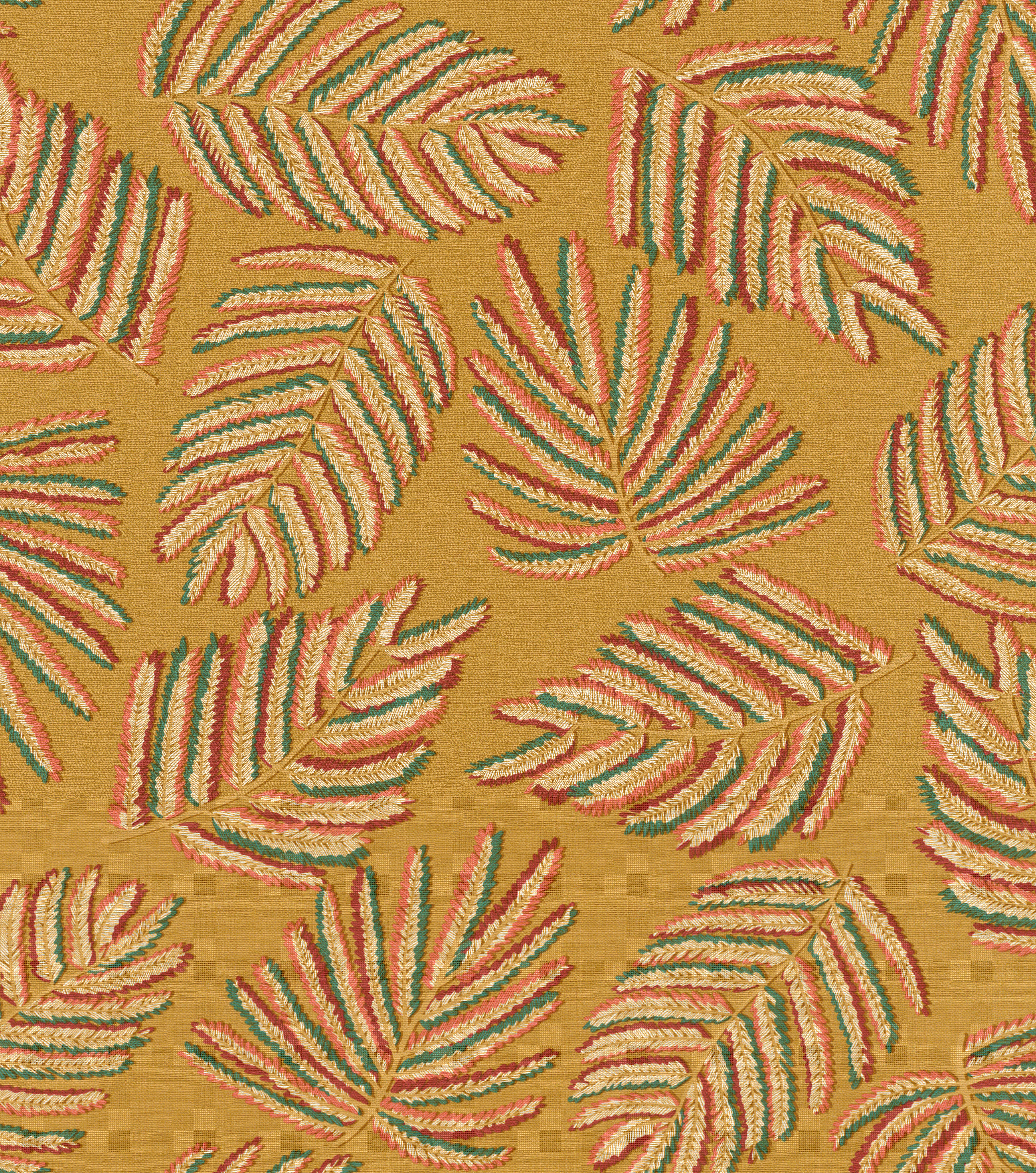 10-461626 Artikelscan 1 Non-woven wallpaper leaves in yellow 461626