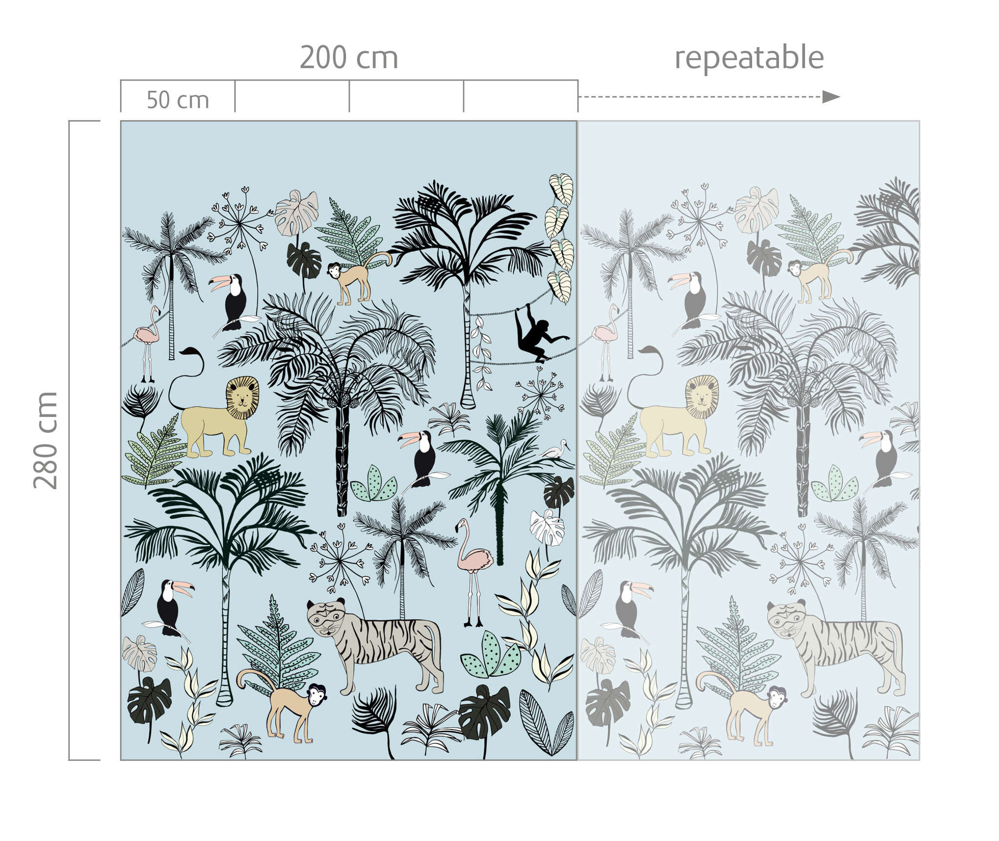 10-842197 Bildauschnitt 1 Non-woven wallpaper in turquoise Selection Digital 842197