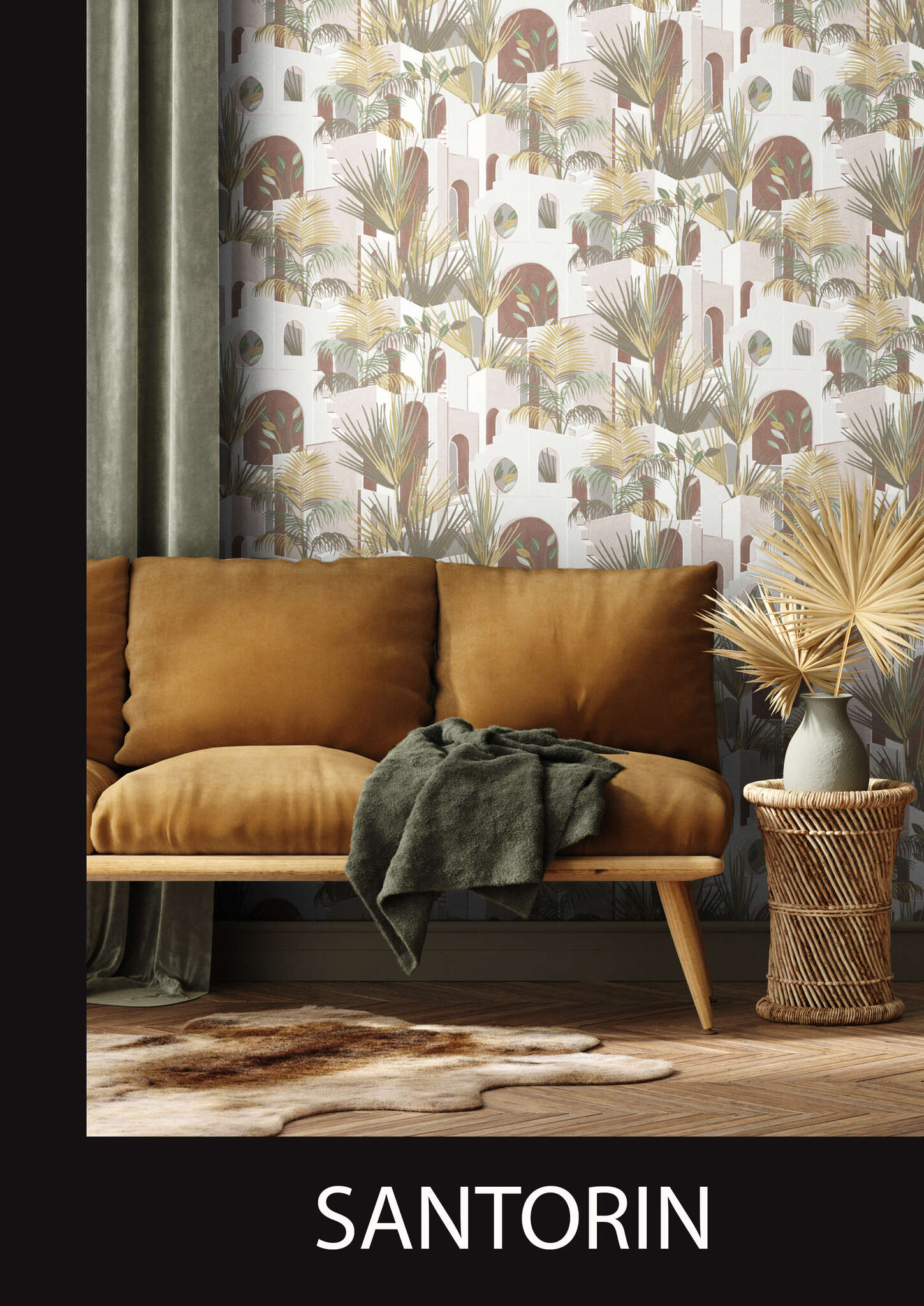10-689105 Raumsituationen 1 Non-woven palm tree wallpaper in brown-terra selection vinyl/non-woven 689105
