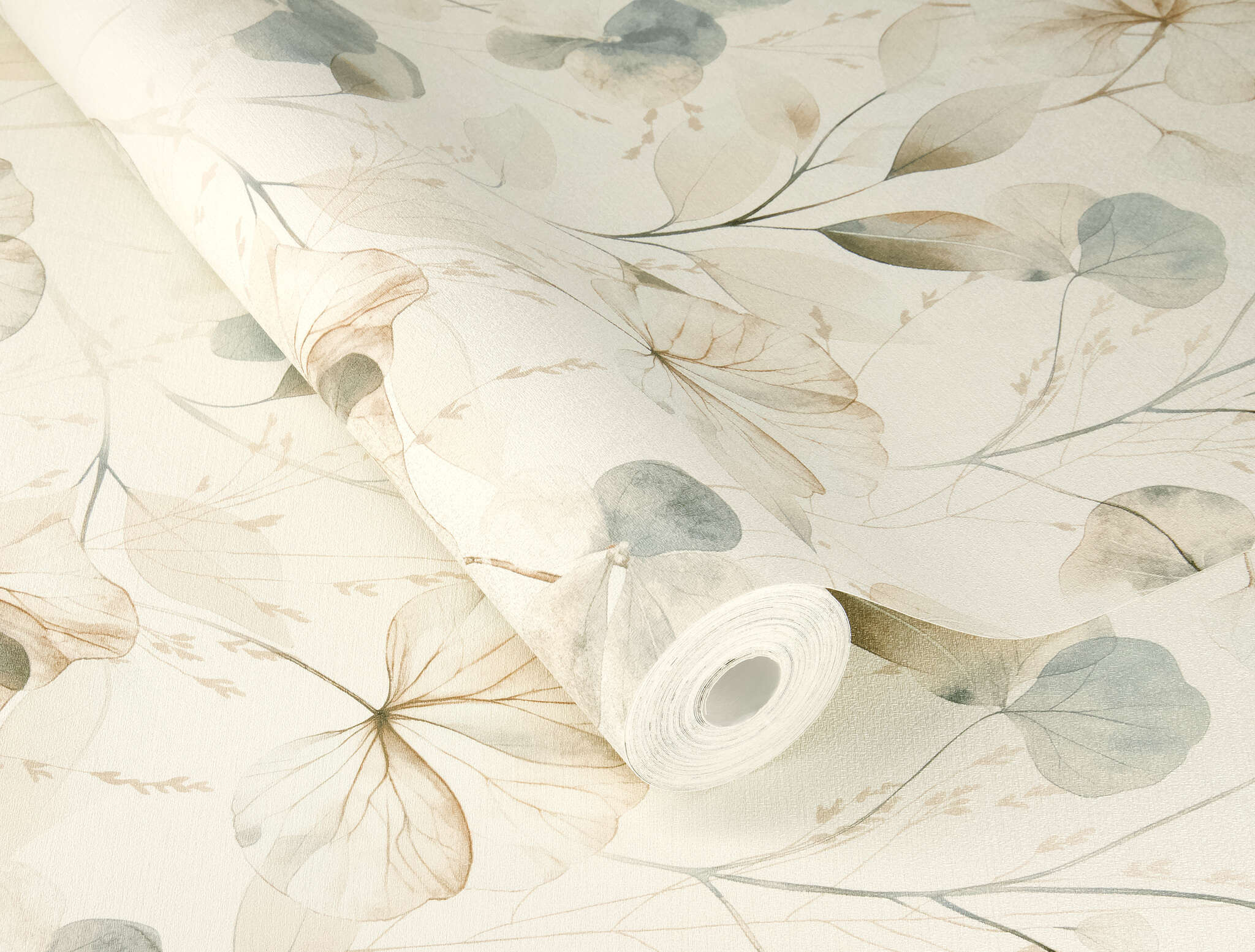 10-709018 Detailaufnahmen 1 Non-woven wallpaper in blue-sage Farmhouse 709018