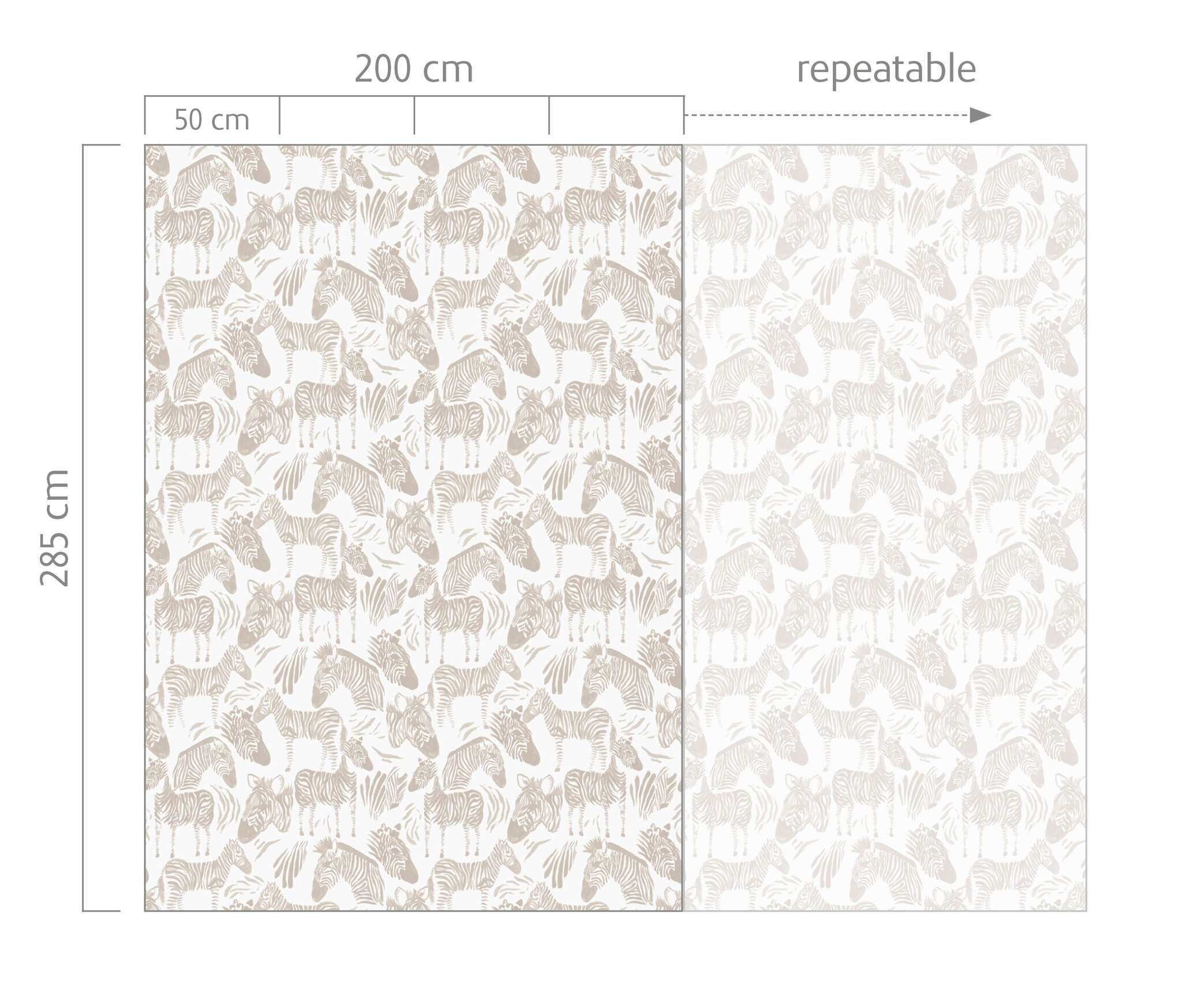 10-300151 Bildauschnitt 1 Wall mural Zebra in Beige | Roomblush - RB329