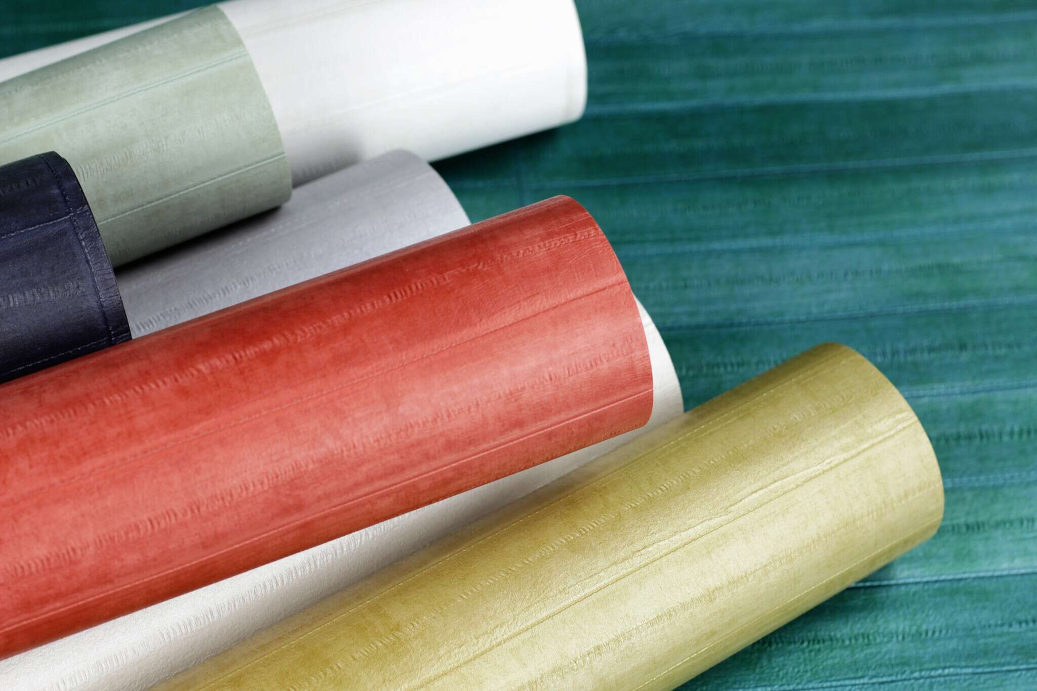 10-418408 Detailaufnahmen 13 Leather-look non-woven wallpaper in green-petrol green Selection 418408