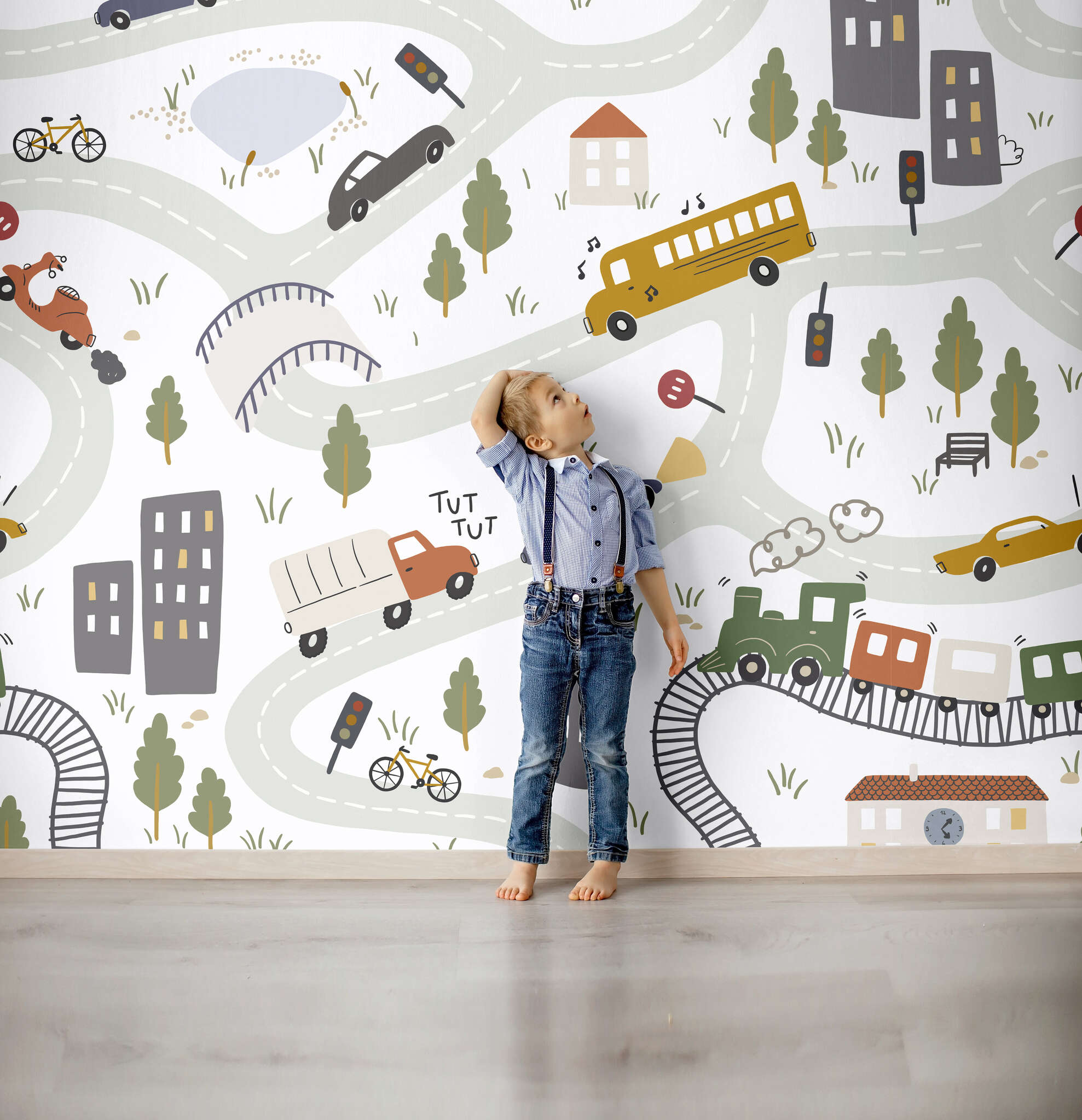 10-300040 Raumbilder 2 Wall mural Cars in Yellow | Roomblush - RB384