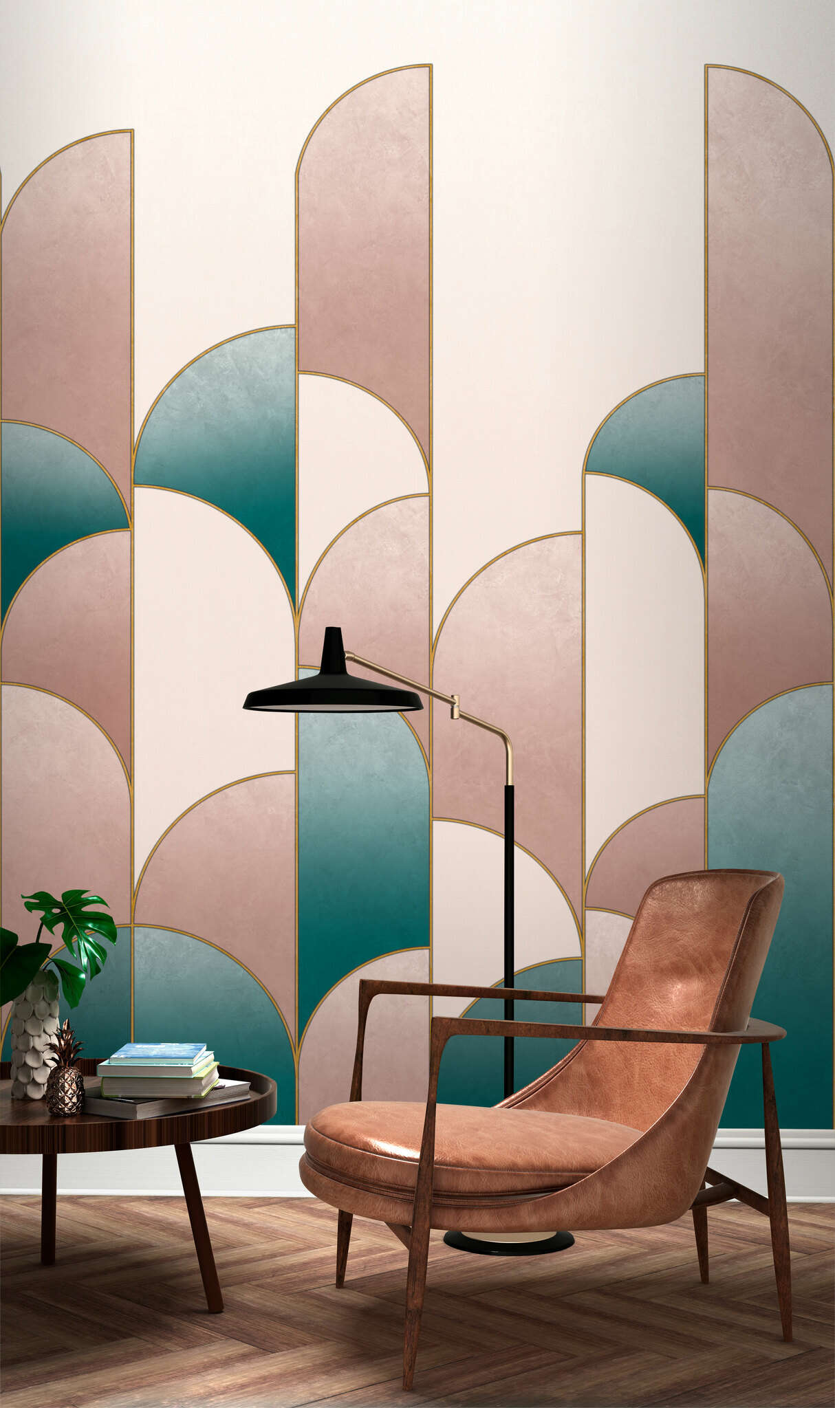 10-552157 Raumsituationen 1 Fototapete Art-Deco in Rosa - Salisbury 552157