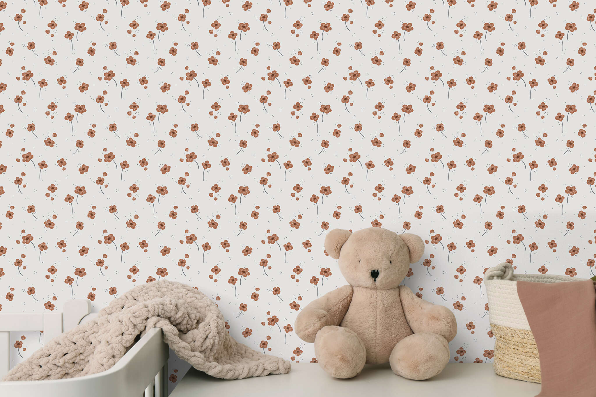 10-300087 Raumsituationen 1 Wall mural Little Flowers in Red | Roomblush - RB002-RC