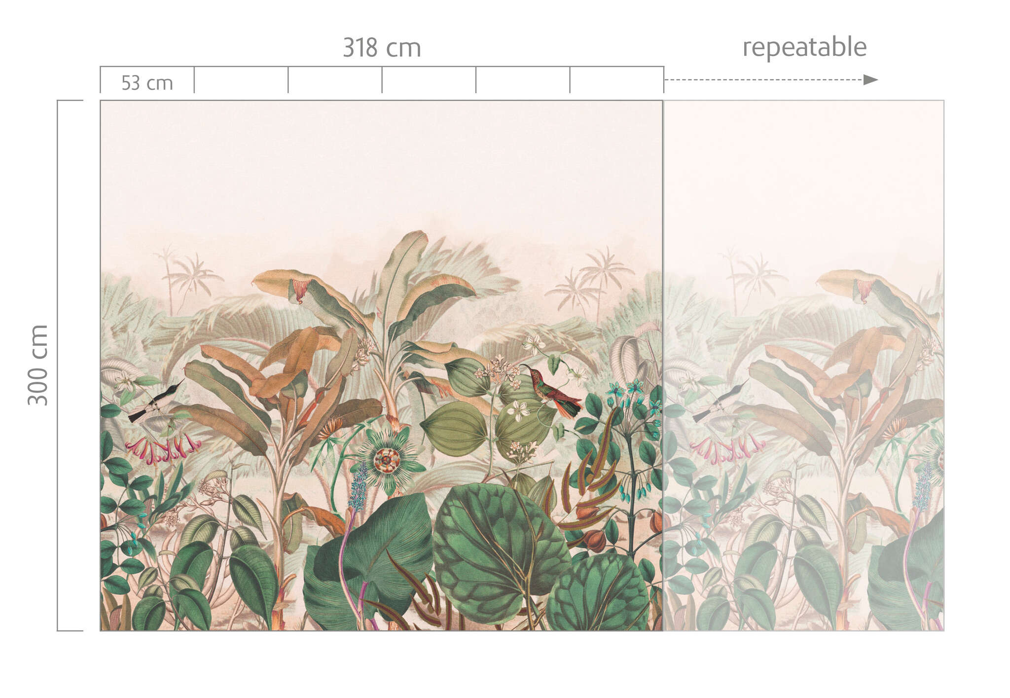 10-543667 Bildauschnitt 1 Tropical plants wall mural in beige Curiosity 543667