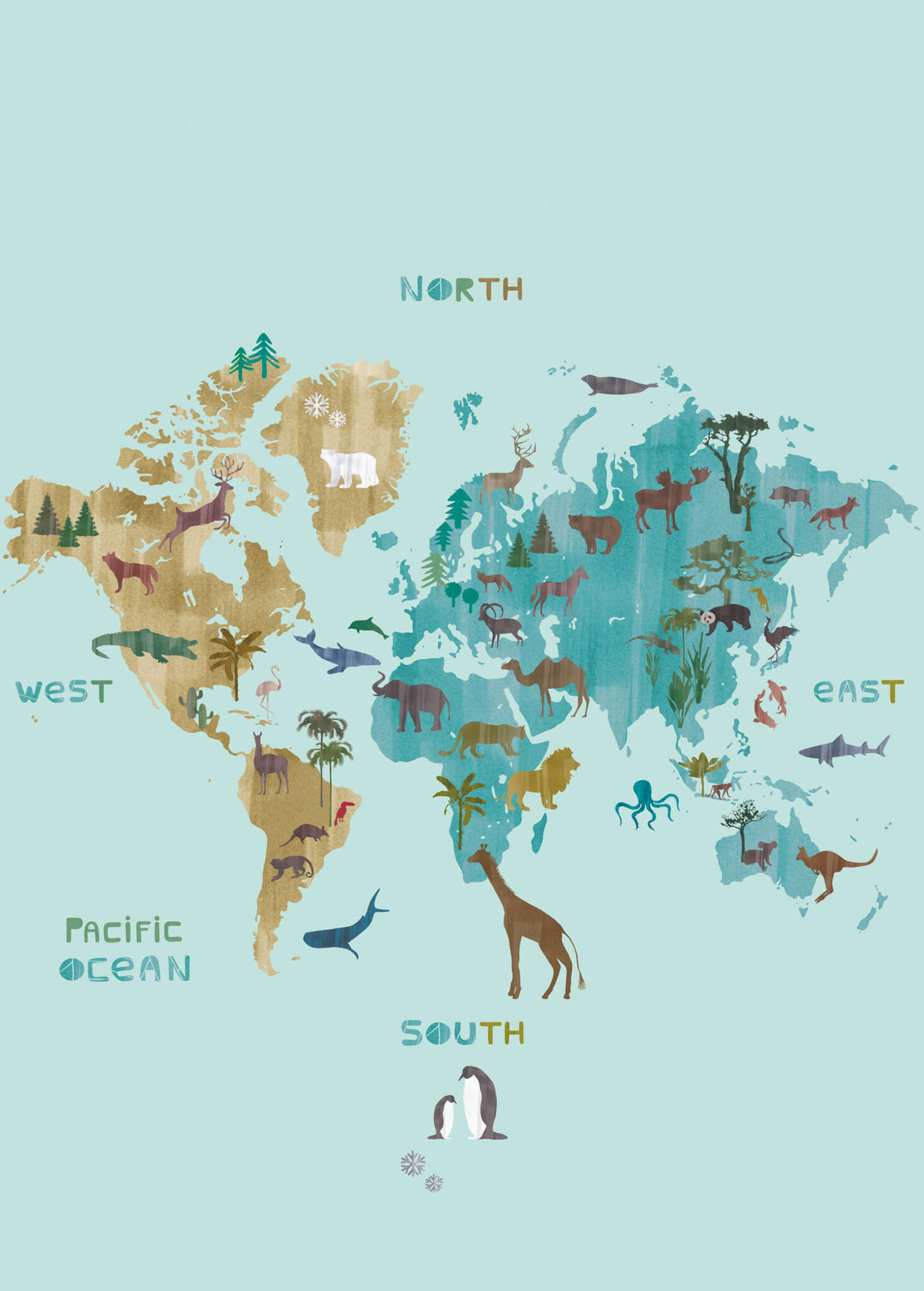10-557749 Artikelscan 1 Wall mural children's room with world map - Onszelf Stories 557749
