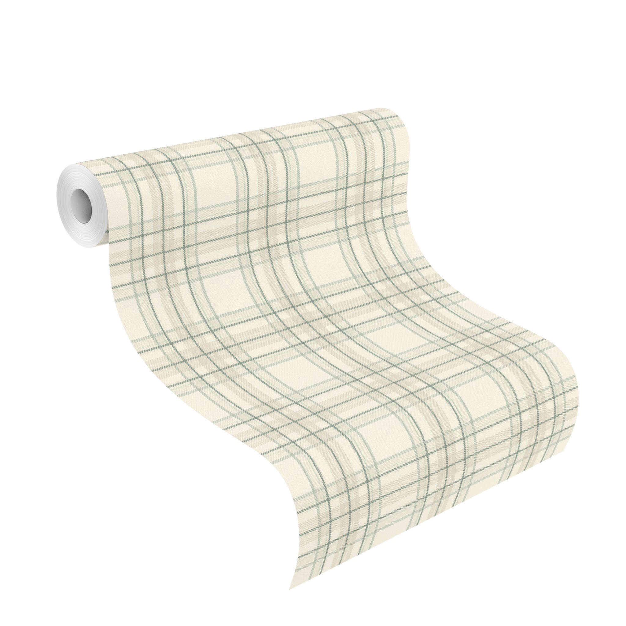 10-537437 Rolle abgerollt 1 Rouleau de déroulé avec Papier peint à motif tartan