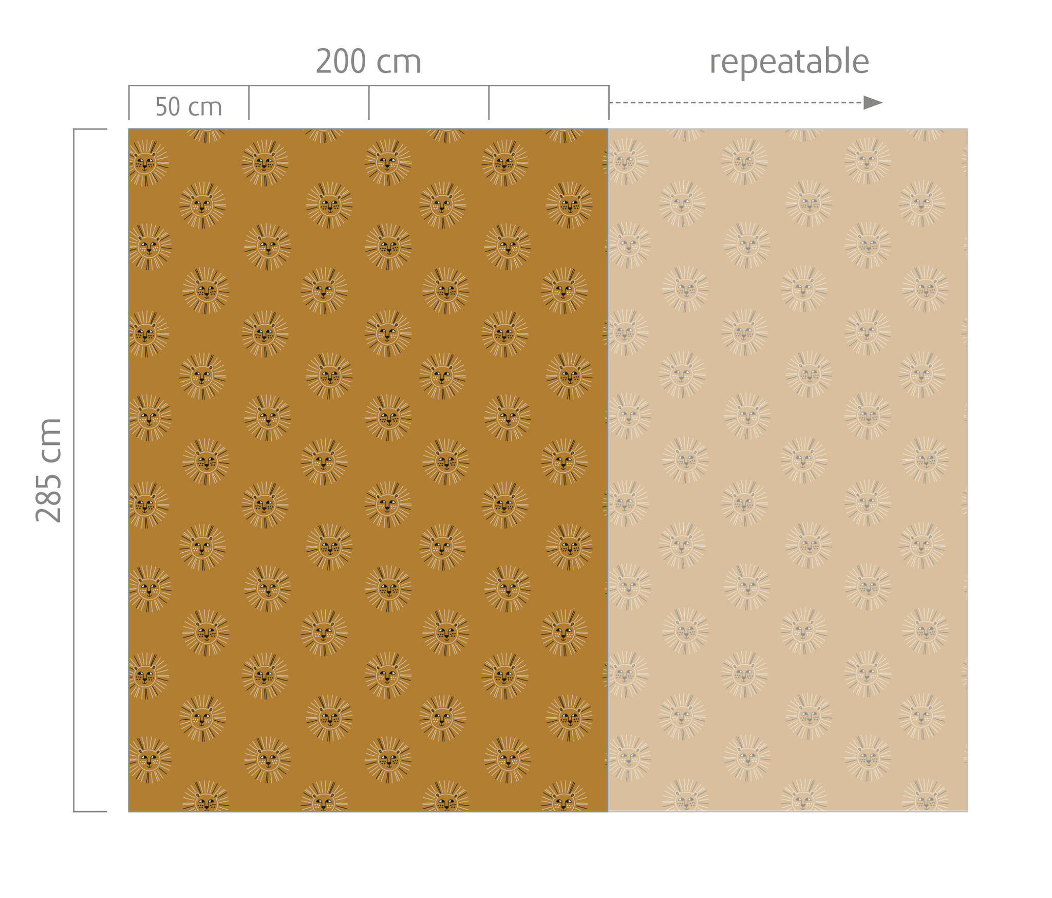10-300126 Bildauschnitt 1 Wall mural Leo in Brown | Roomblush - RB346