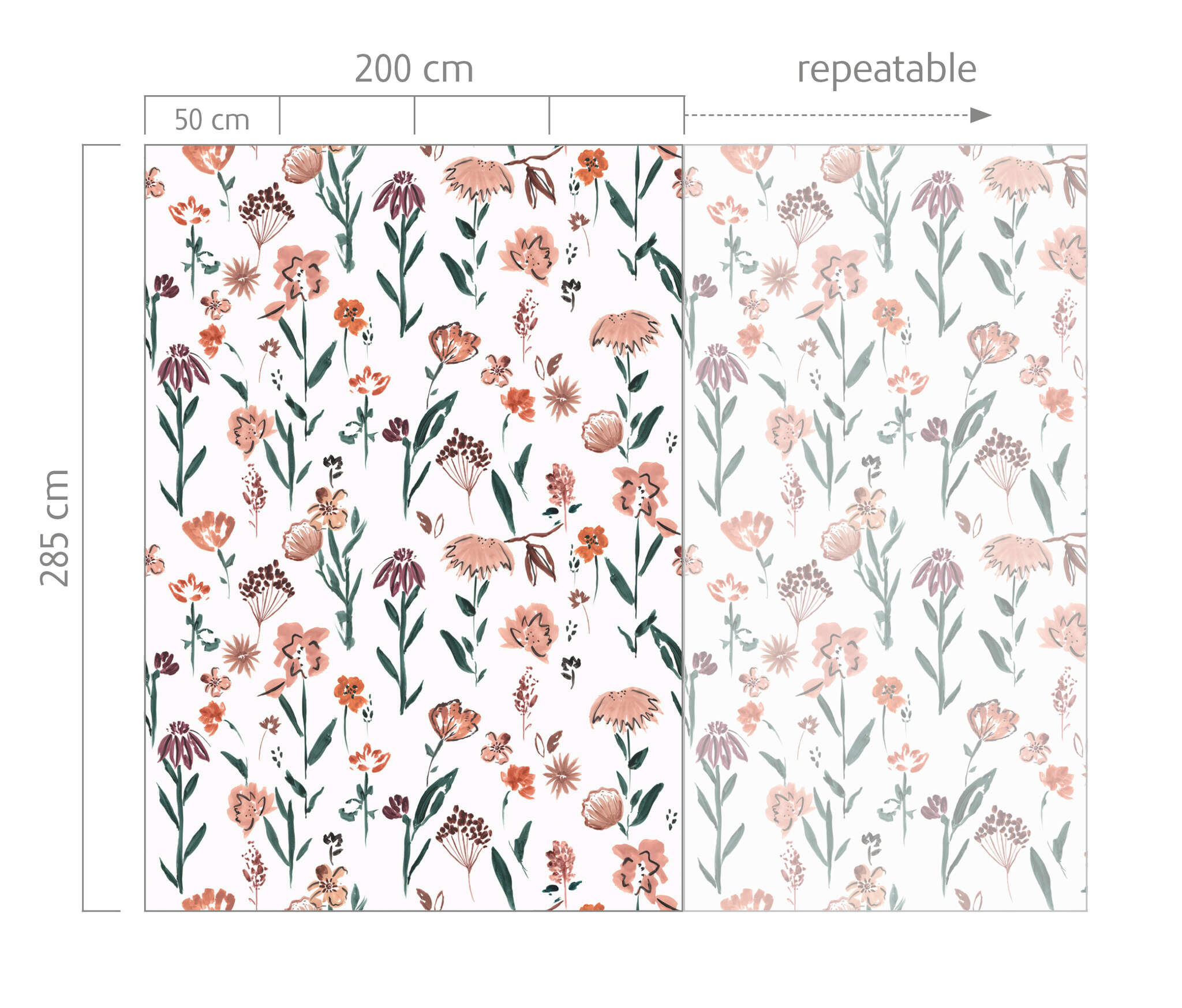 10-300133 Bildauschnitt 1 Wall mural Ray of Flower in Green | Roomblush - RB266