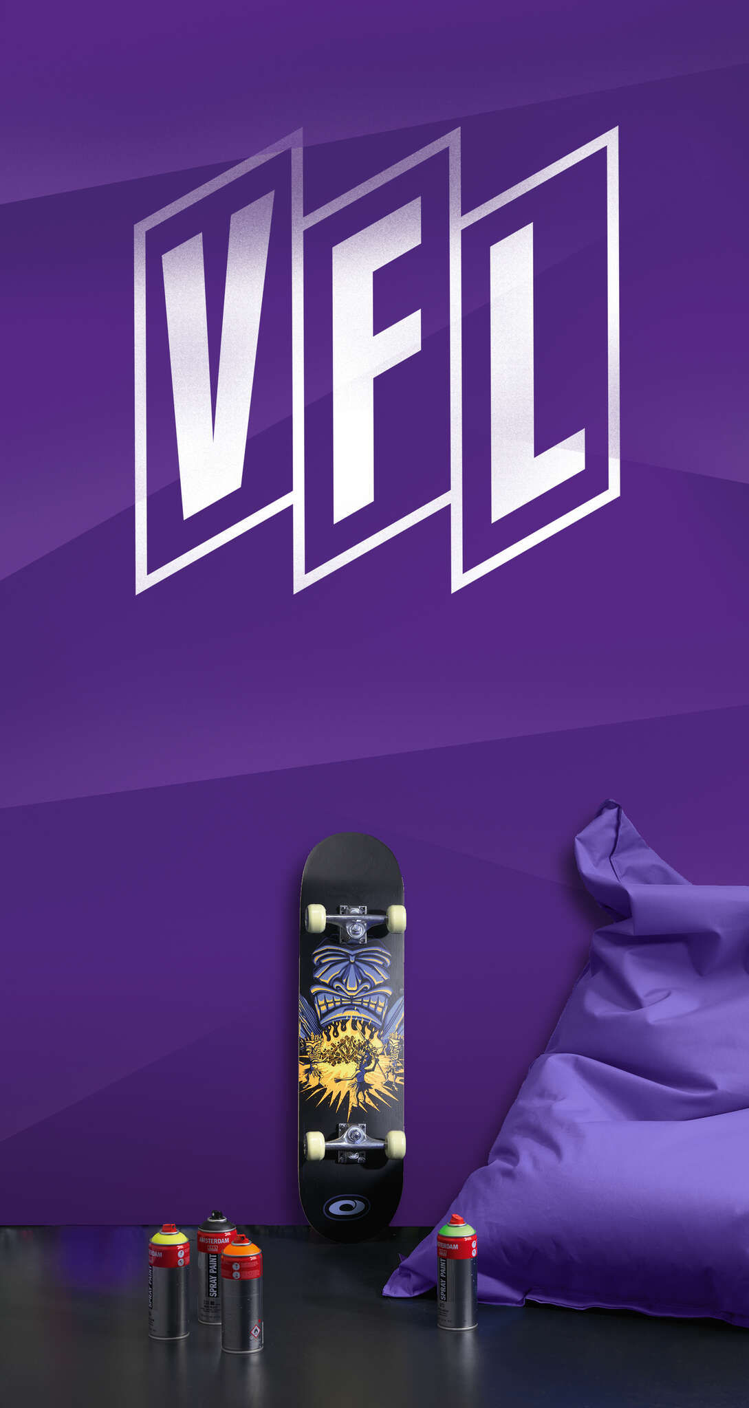 10-365412 Raumbilder 2 VfL Osnabrück non-woven wallpaper mural logo in purple 365412
