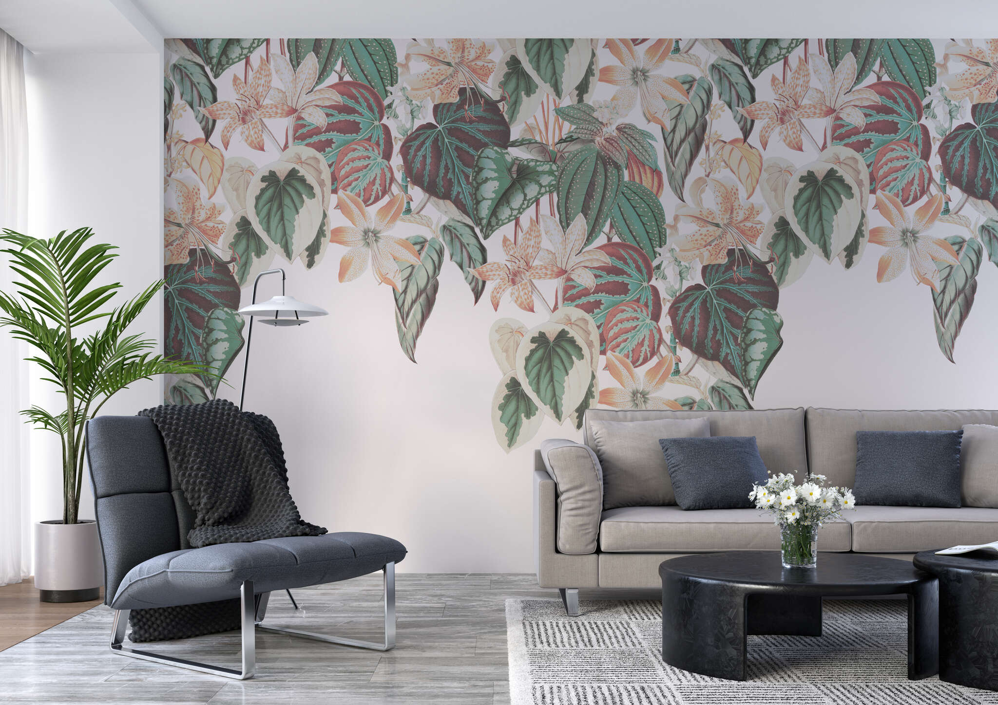 10-590036 Raumbilder 2 magicwalls Papier peint avec rinceaux de fleurs 590036