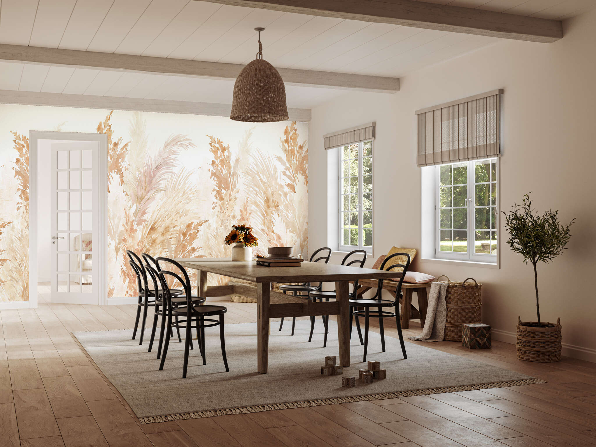 10-300073 Raumbilder 2 Wall mural Pampas in Brown | Roomblush - RB470
