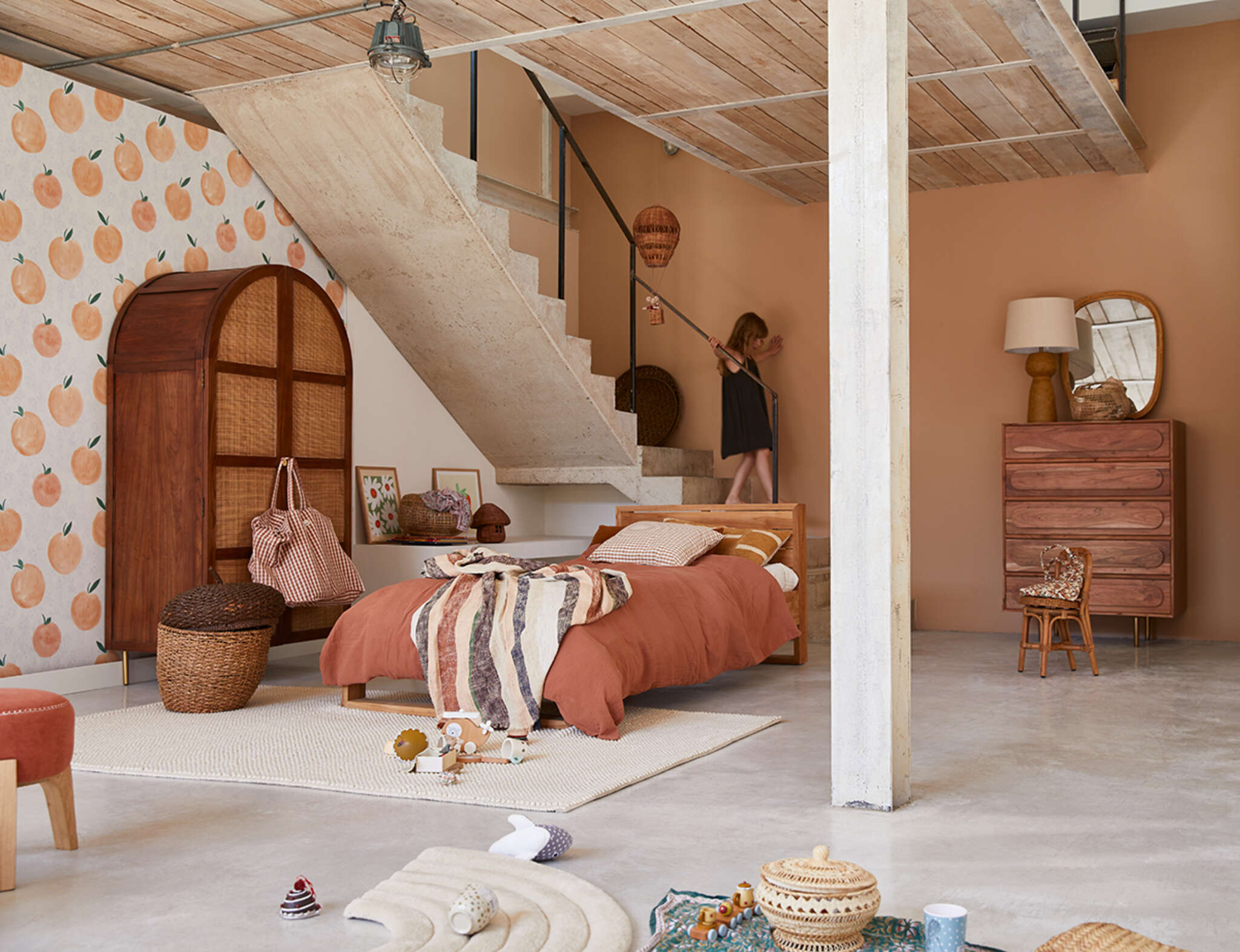 10-300097 Raumsituationen 3 Wall mural Zumo in Orange | Roomblush - RB203