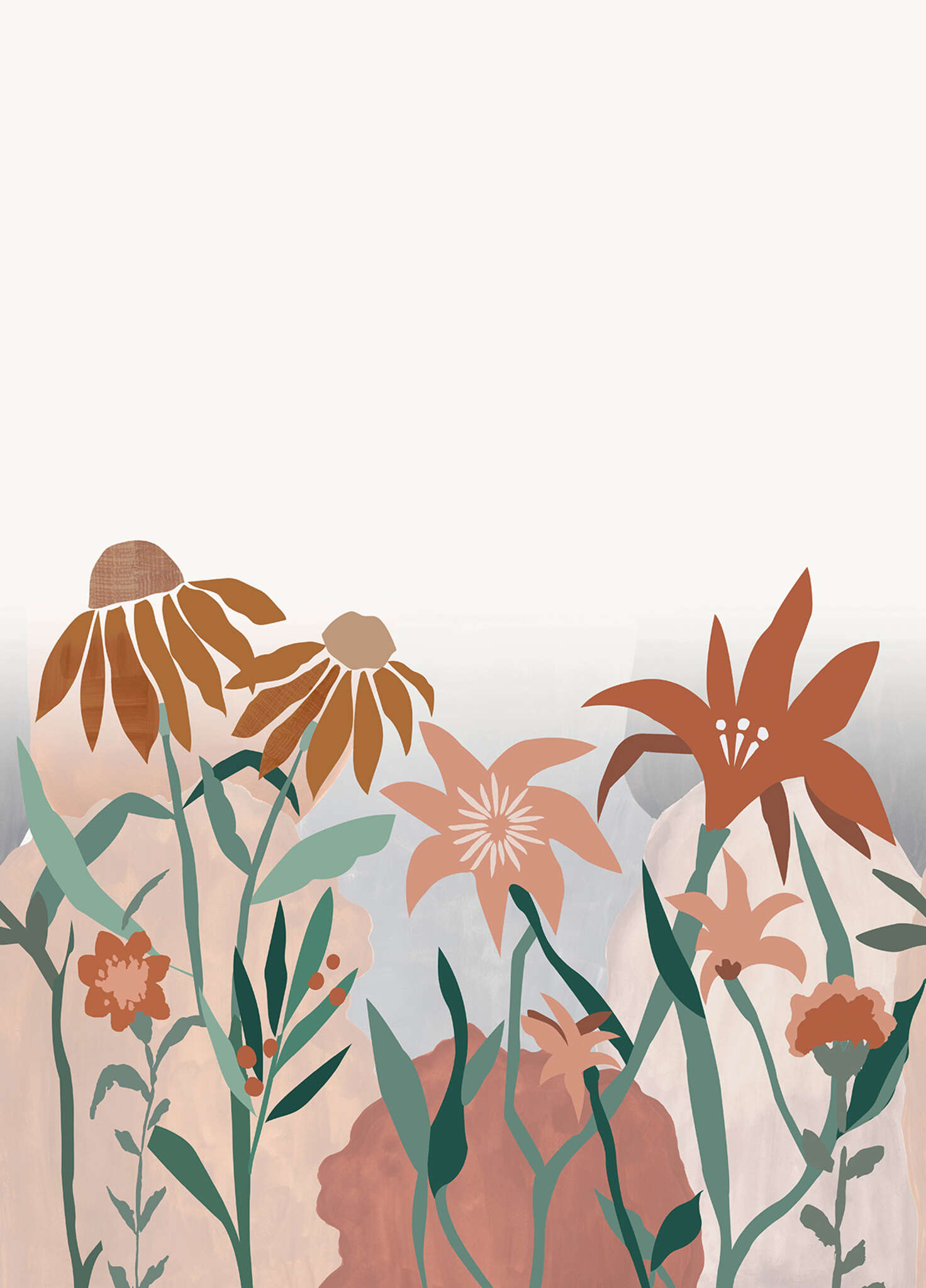 10-300120 Raumbilder 1 Wall mural Flowerpop in Green | Roomblush - RB303