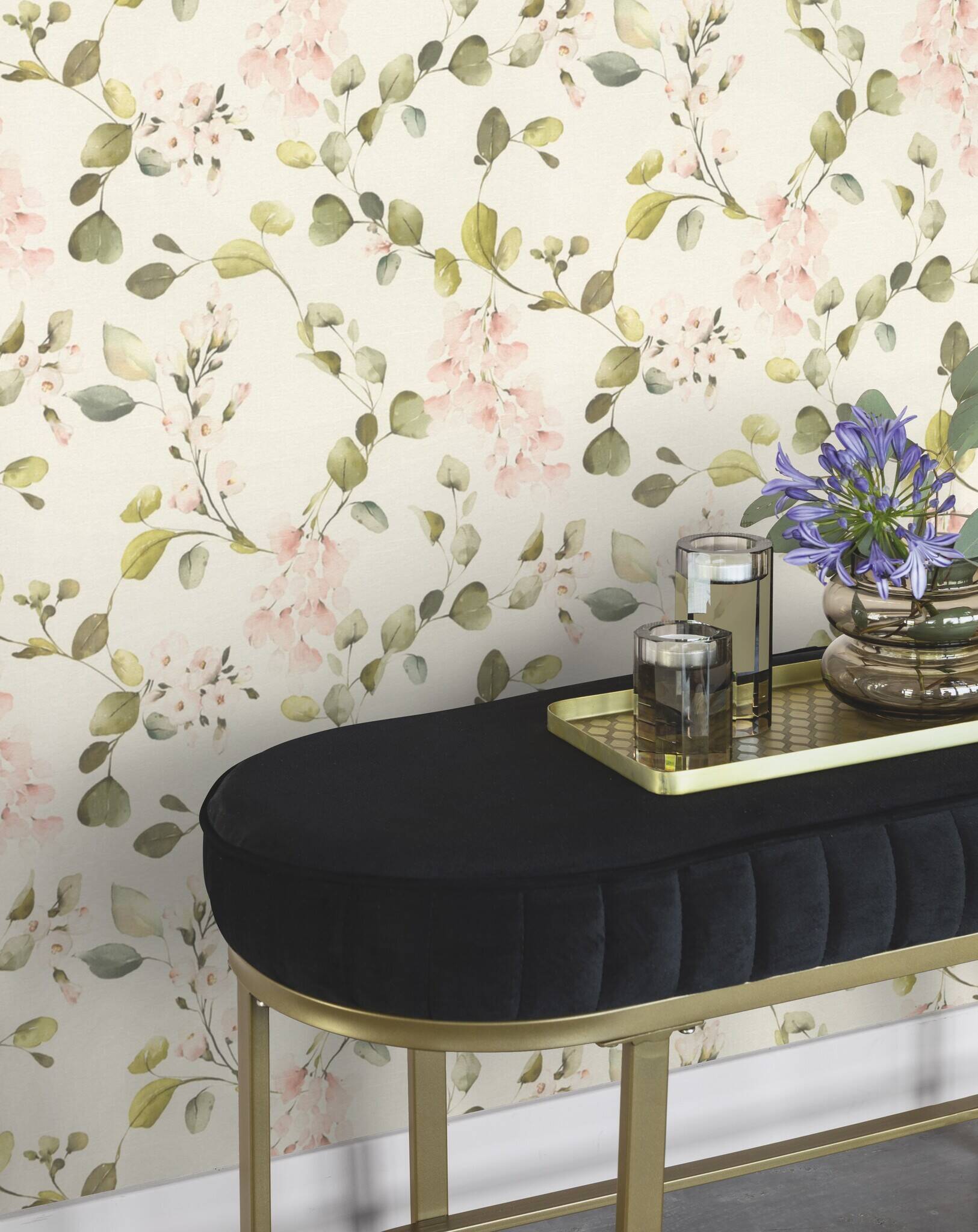 10-582215 Raumsituationen 2 Non-woven blossom wallpaper in pink Selection vinyl/non-woven 582215