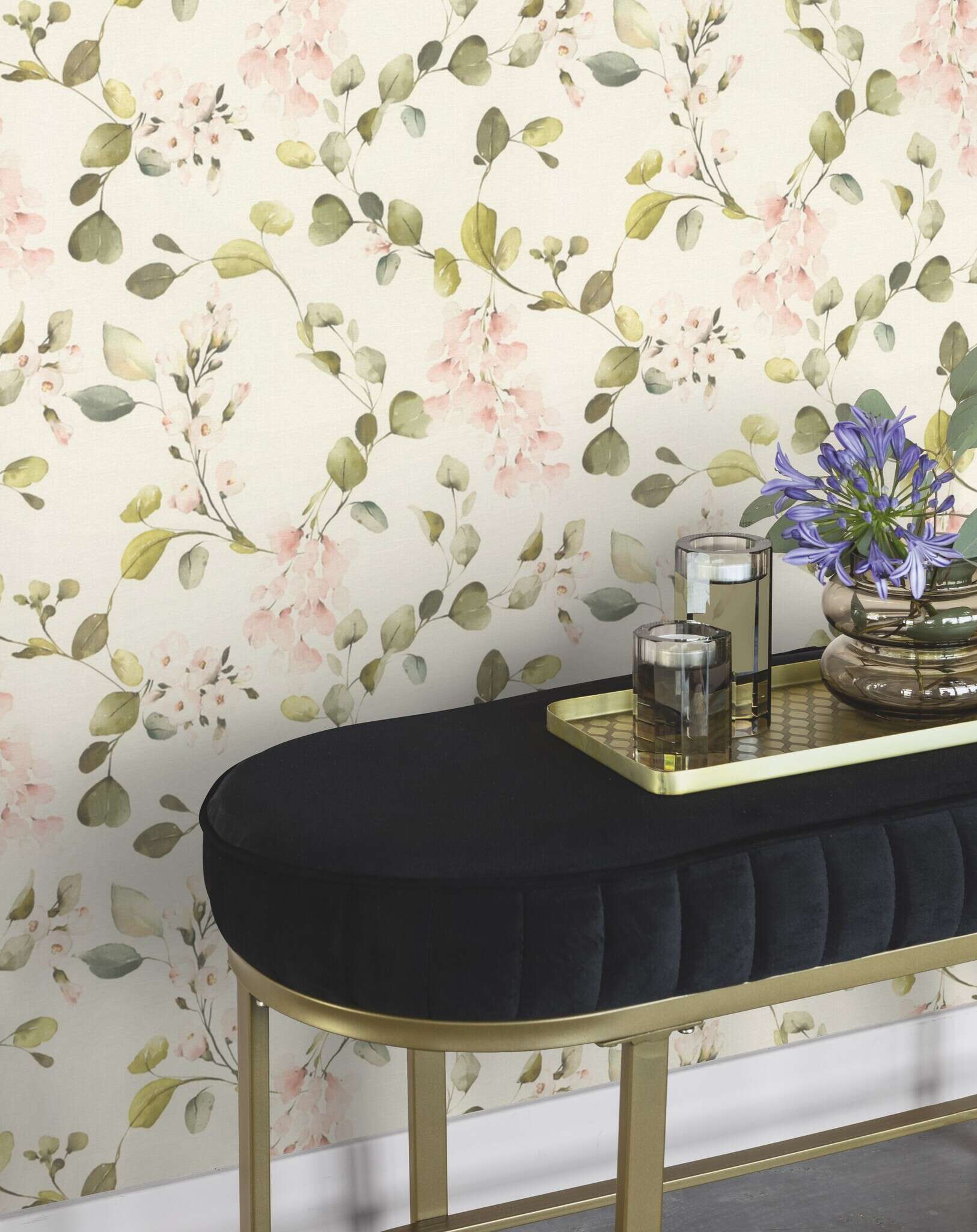 10-582215 Raumsituationen 2 Non-woven blossom wallpaper in pink Selection vinyl/non-woven 582215
