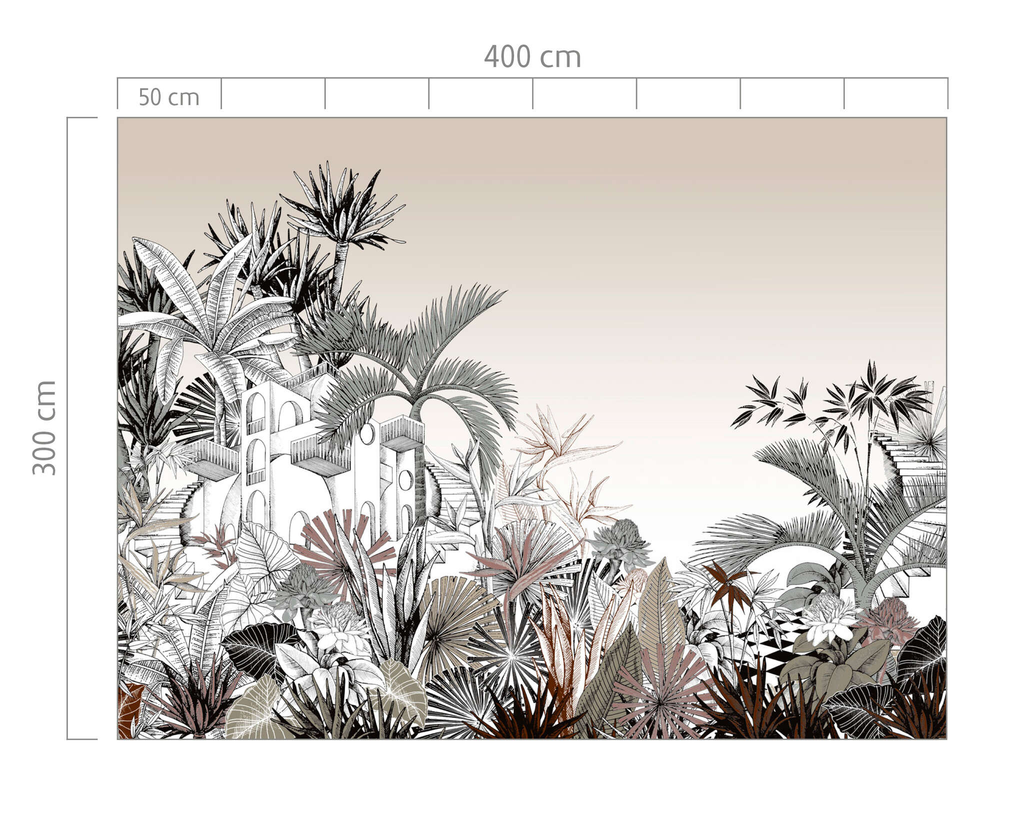 10-688139 Bildauschnitt 1 Jungle wall mural - Tropical House 688139