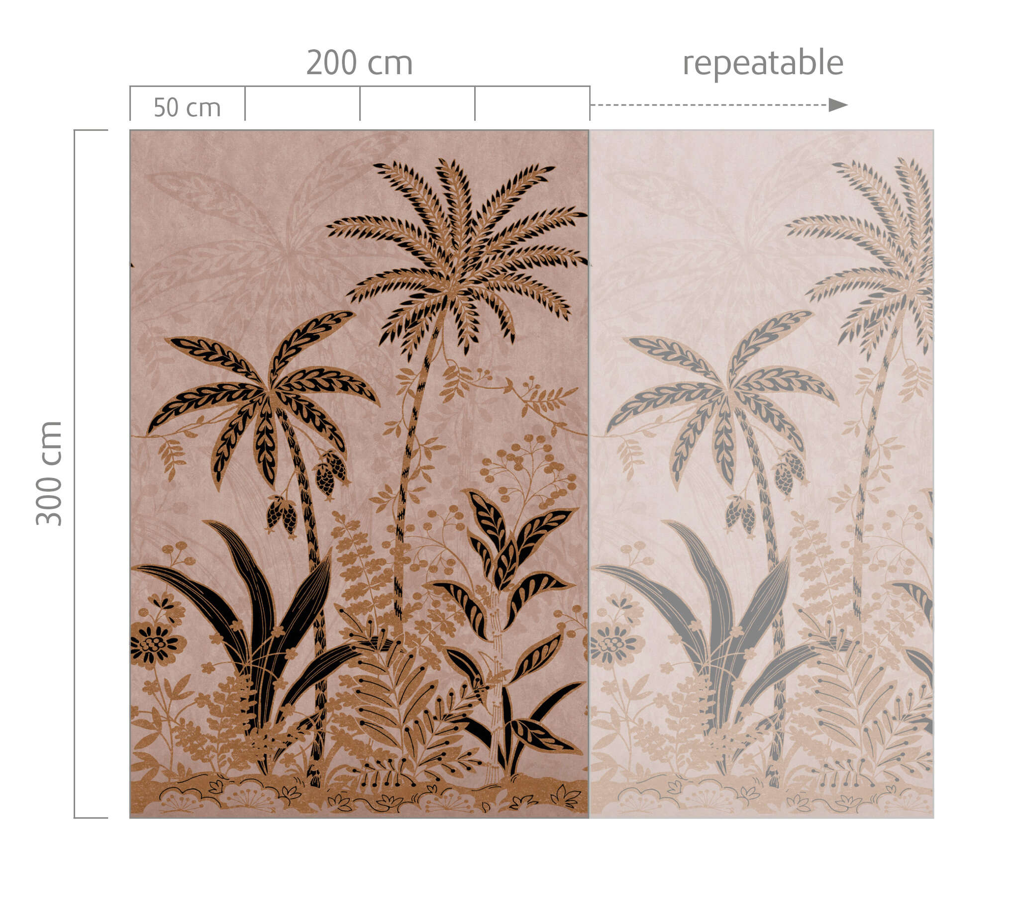 10-552065 Bildauschnitt 1 Fototapete Dschungel Beige Gold - Salisbury 552065