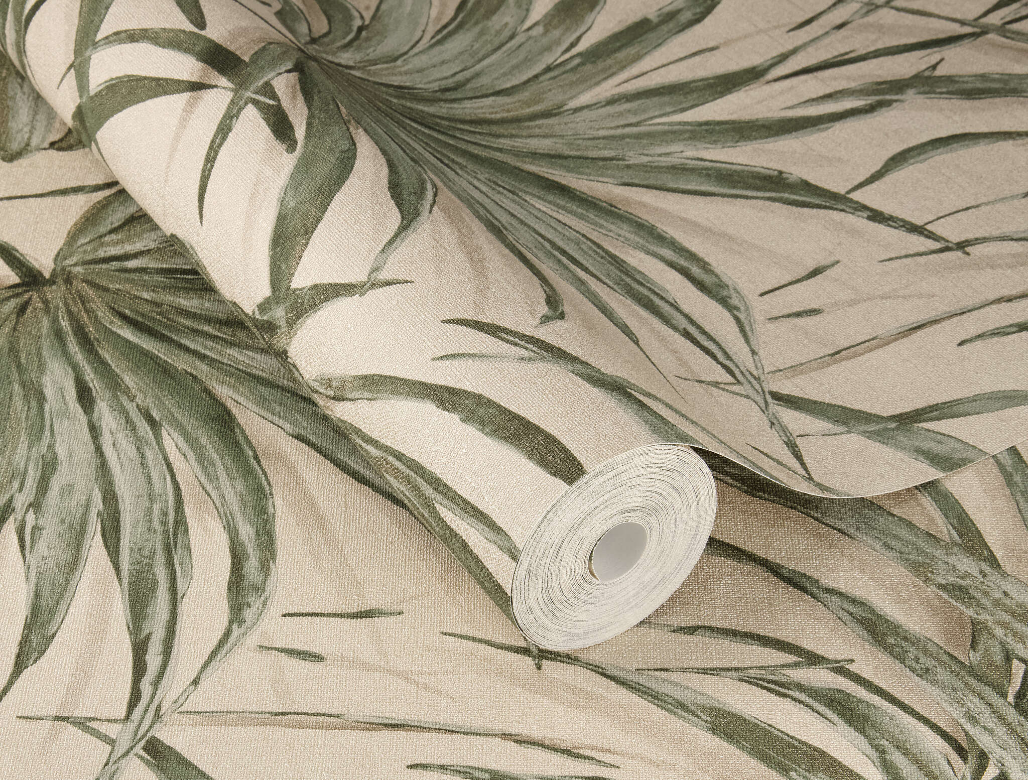10-435344 Detailaufnahmen 1 Papier peint intissé Feuilles de bambou en vert - Noble Zen Akari 435344