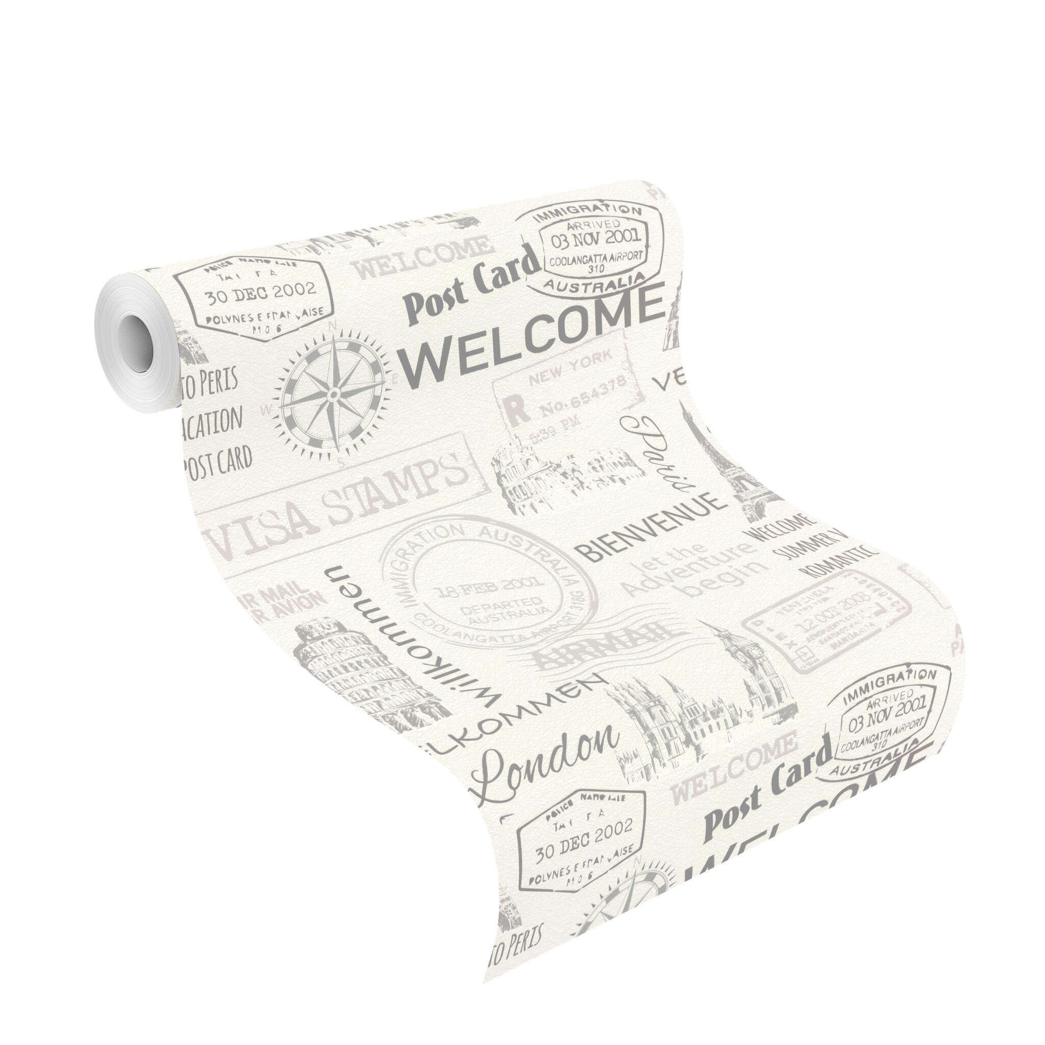 10-430172 Rolle abgerollt 1 Papier peint intissé gris Selection Relief/Voile 430172