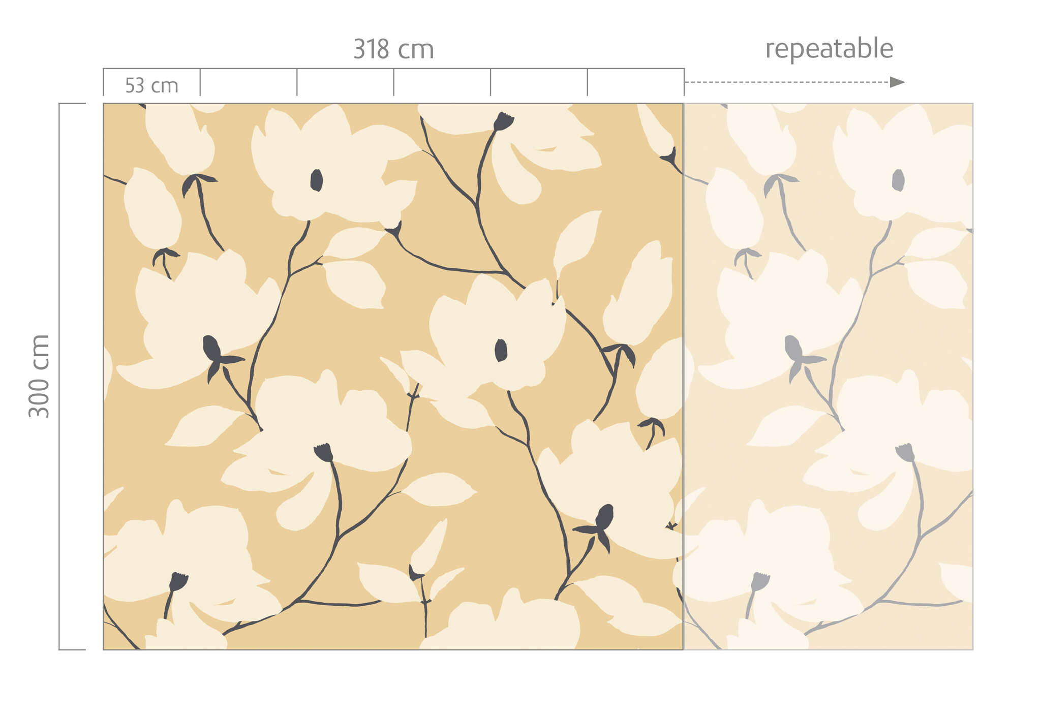 10-367300 Bildauschnitt 1 SCHÖNER WOHNEN collection FLEUR wall mural in yellow 367300