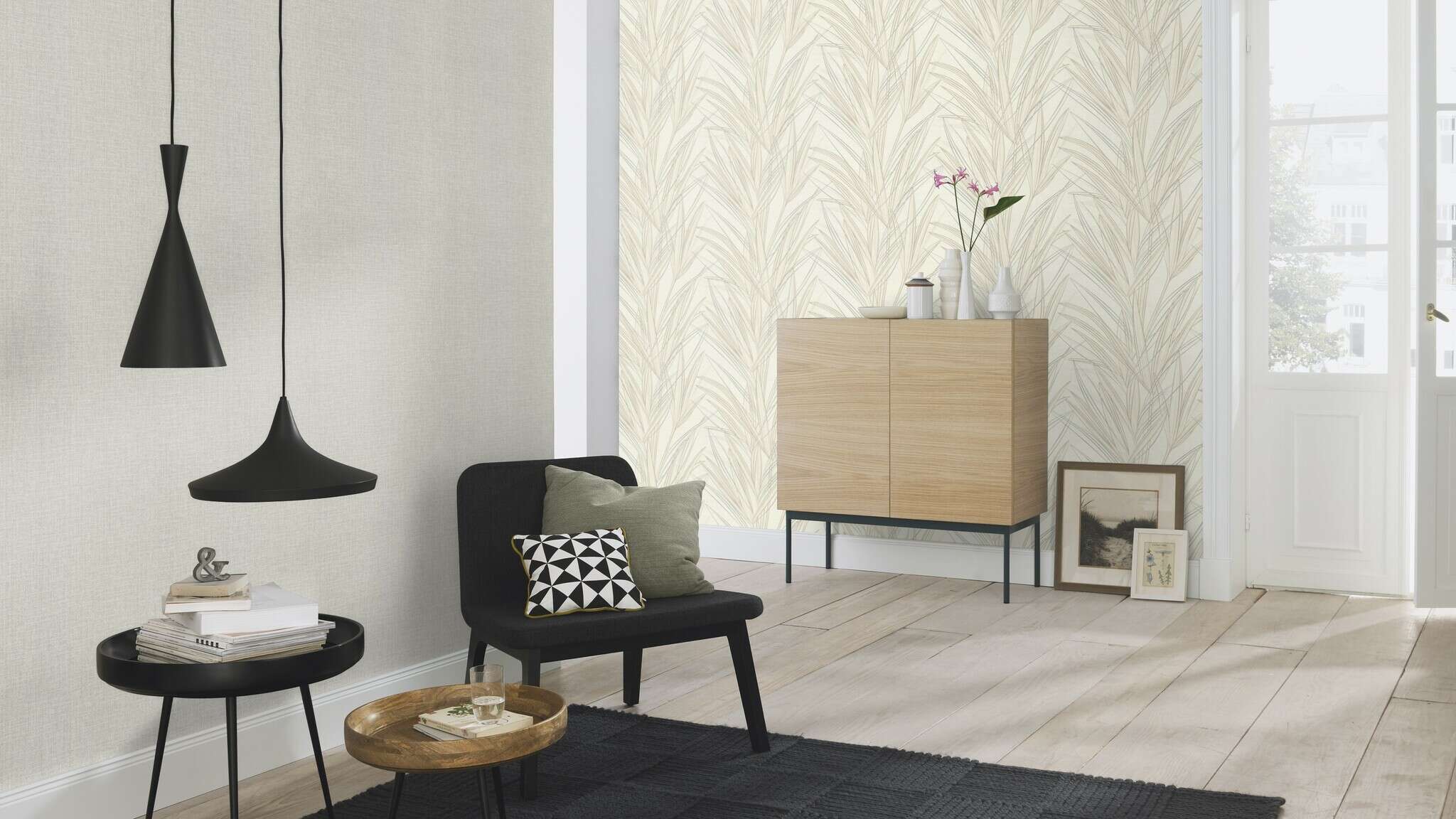 10-654004 Raumbilder 1 Herbes papier peint intissé blanc-crème Welcome Home 654004