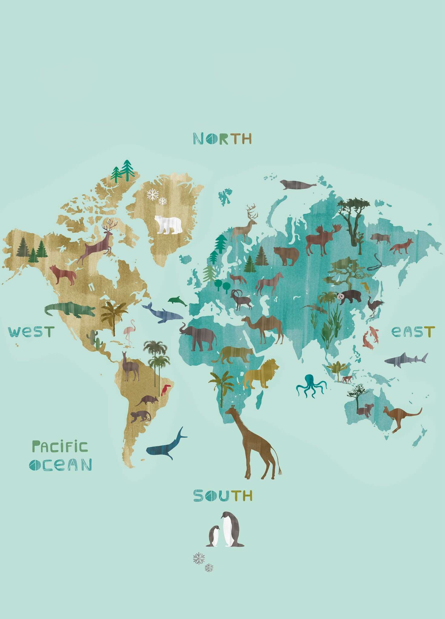 10-557749 Produktabbildung (ohne Scans) 1 Wall mural children's room with world map - Onszelf Stories 557749